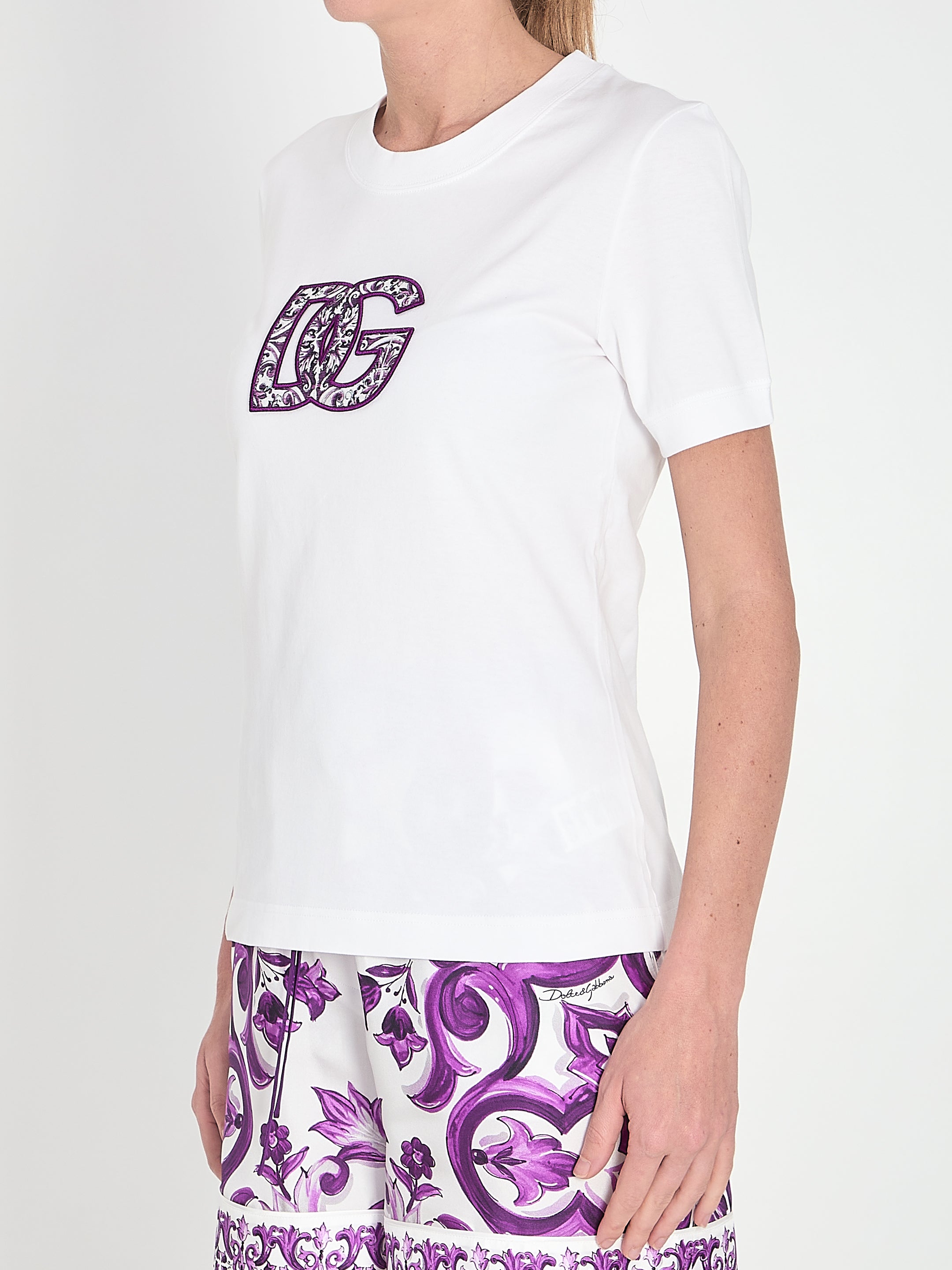 DOLCE & GABBANA Maiolica Embroidered T-Shirt - IT 40