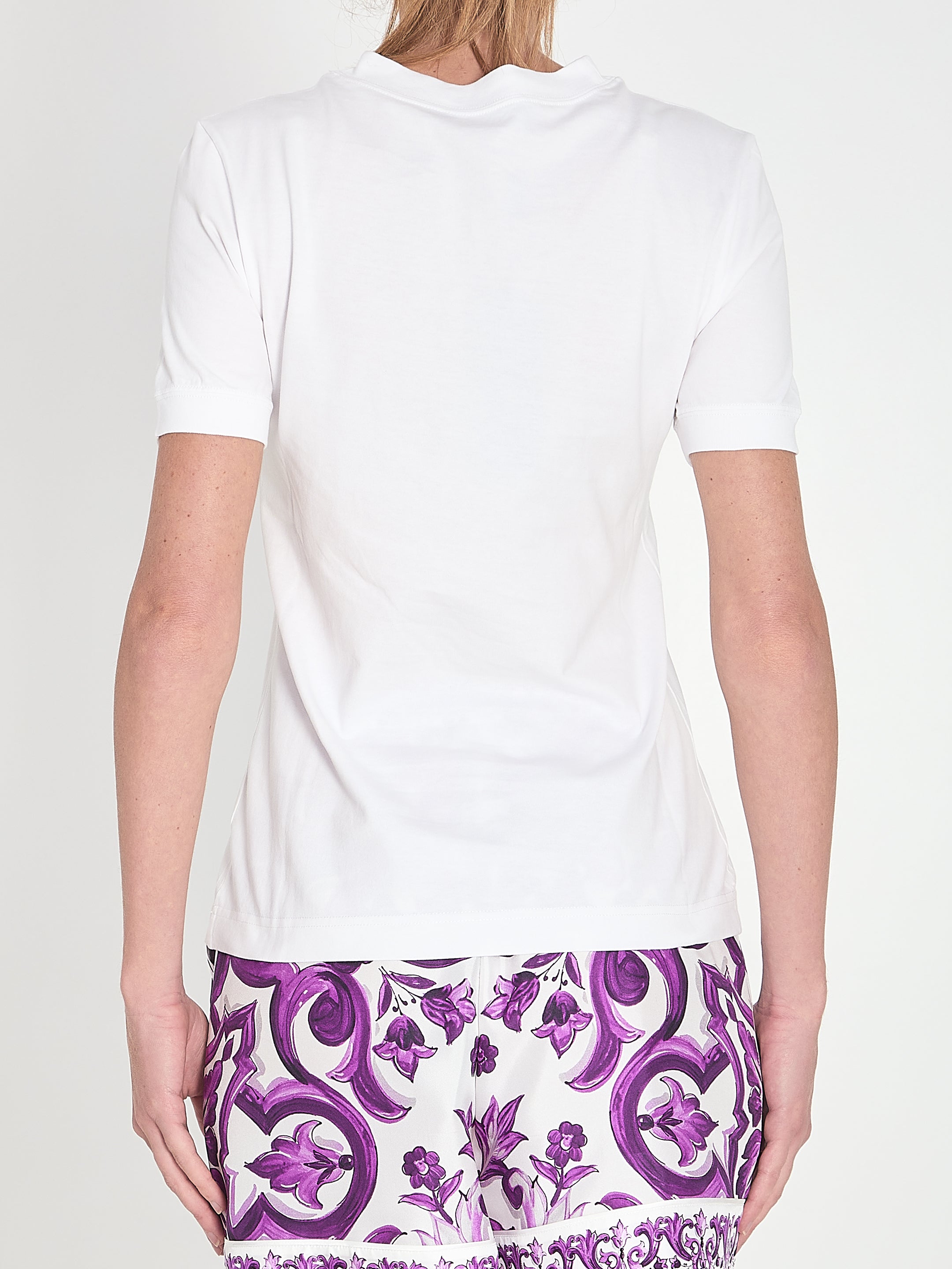 DOLCE & GABBANA Maiolica Embroidered T-Shirt - IT 40