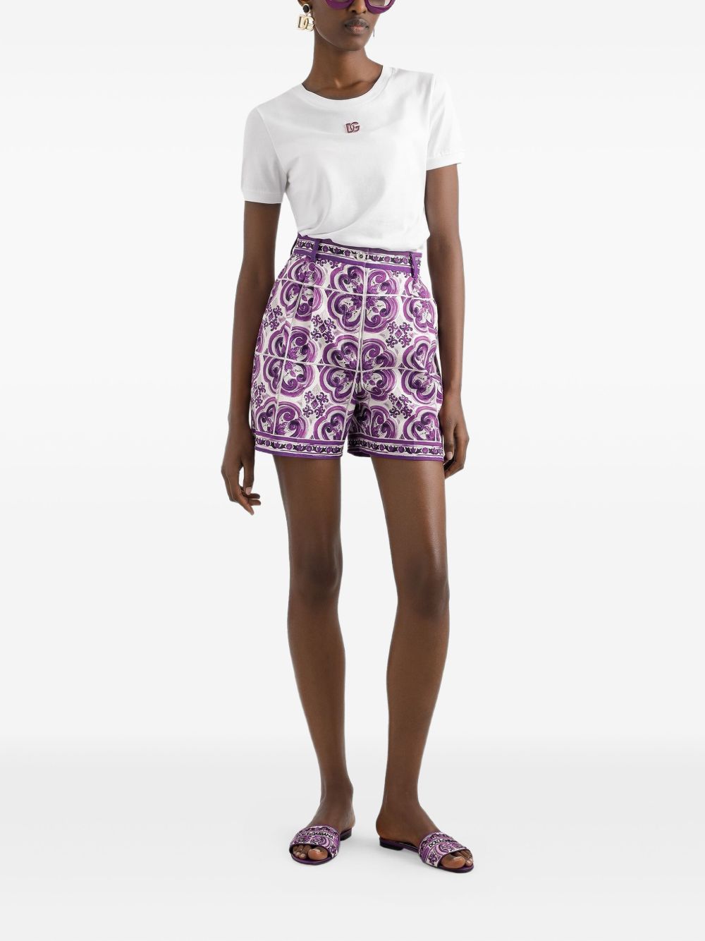 DOLCE & GABBANA DG Logo Round Neck T-Shirt - Size 40