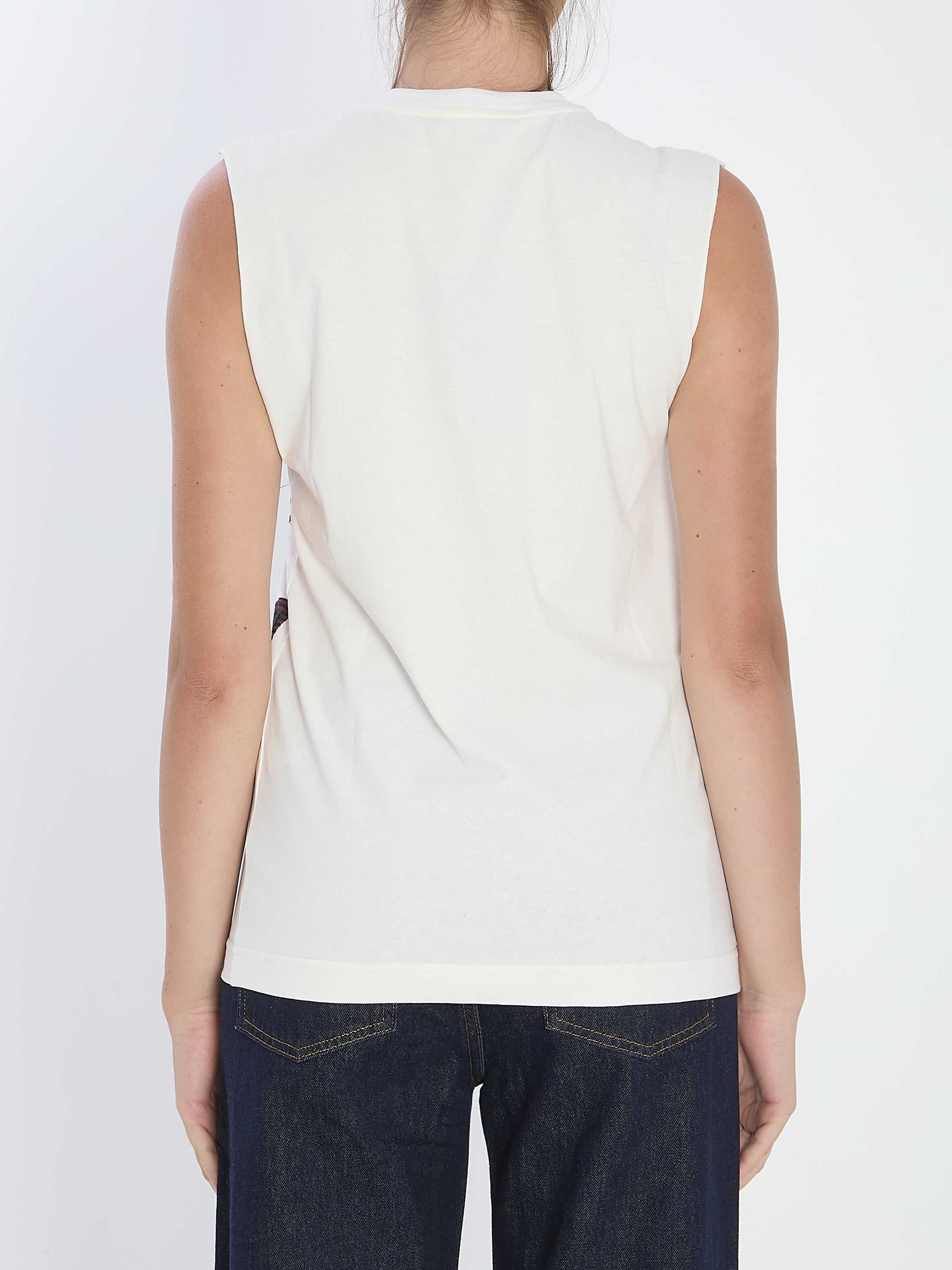 DOLCE & GABBANA Oversized Sleeveless Printed T-Shirt - Size 40