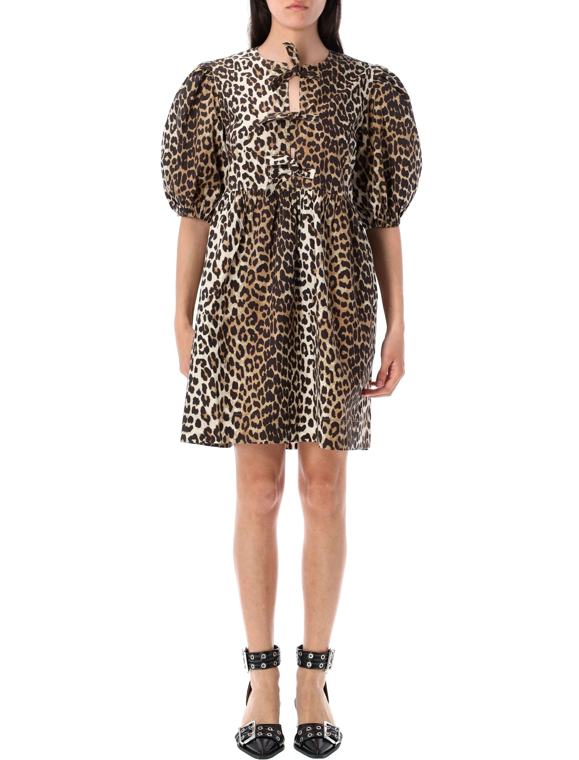 GANNI Women’s Leopard Print Mini Dress