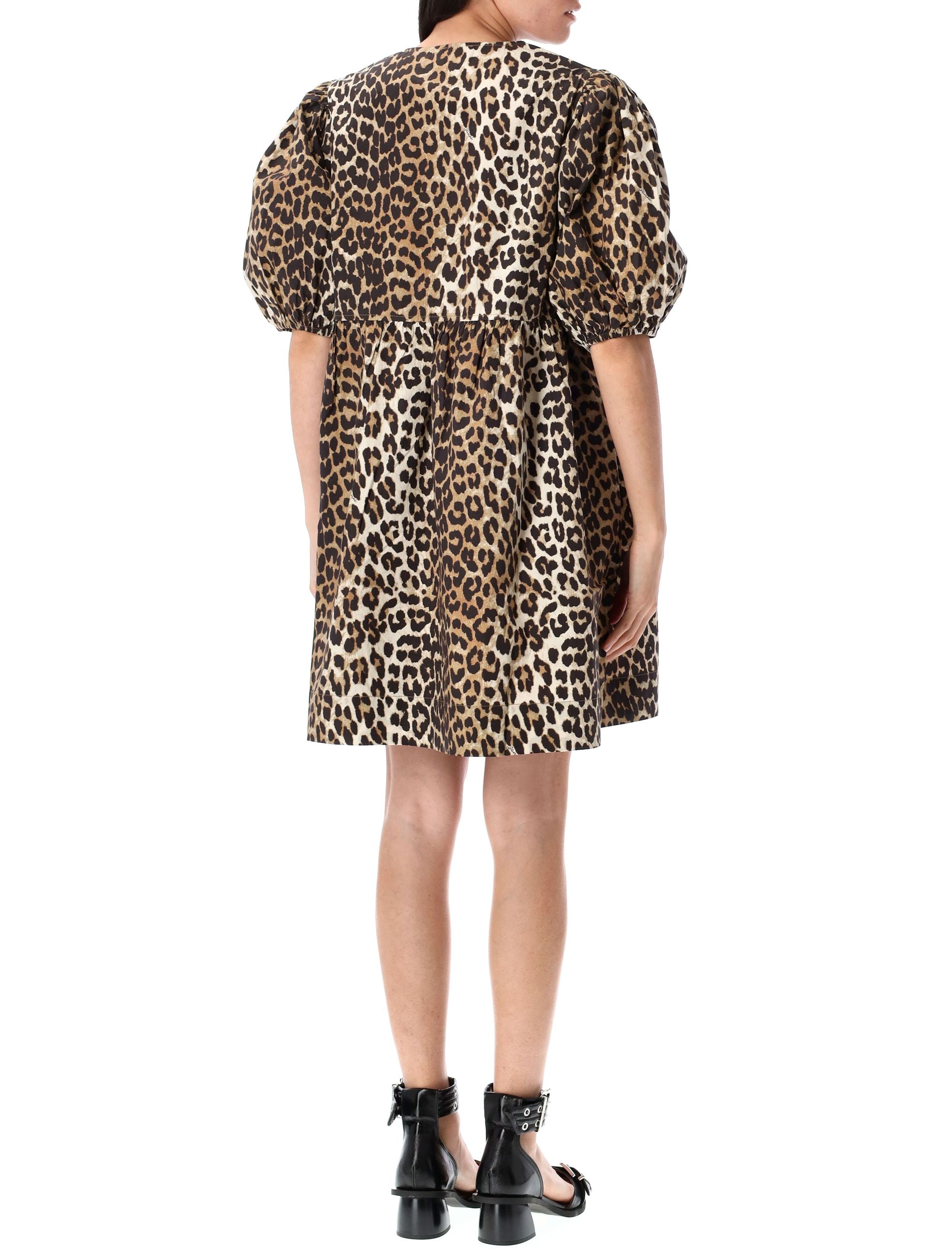 GANNI Women’s Leopard Print Mini Dress