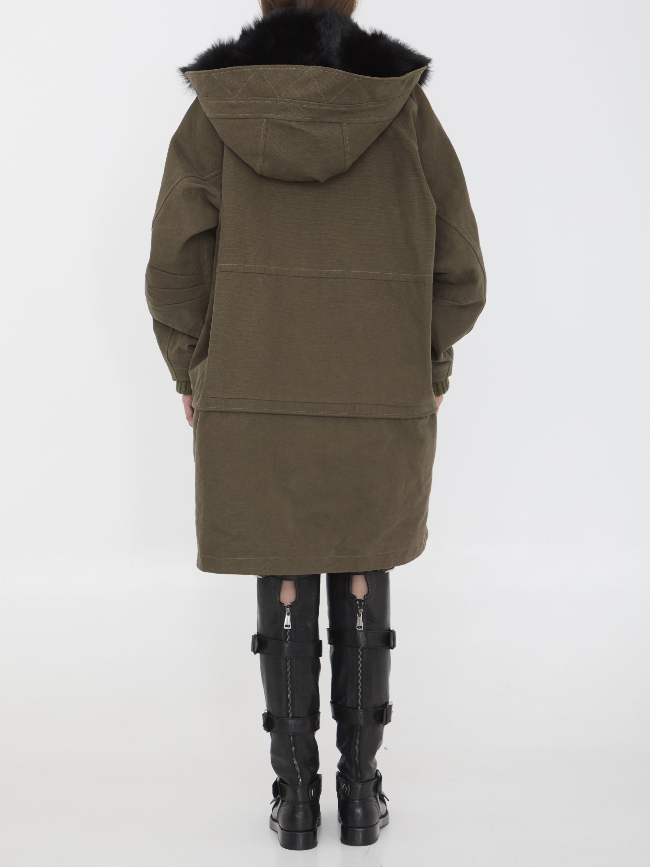 DOLCE & GABBANA Oversized Jacket with Fur Insert - Size 40