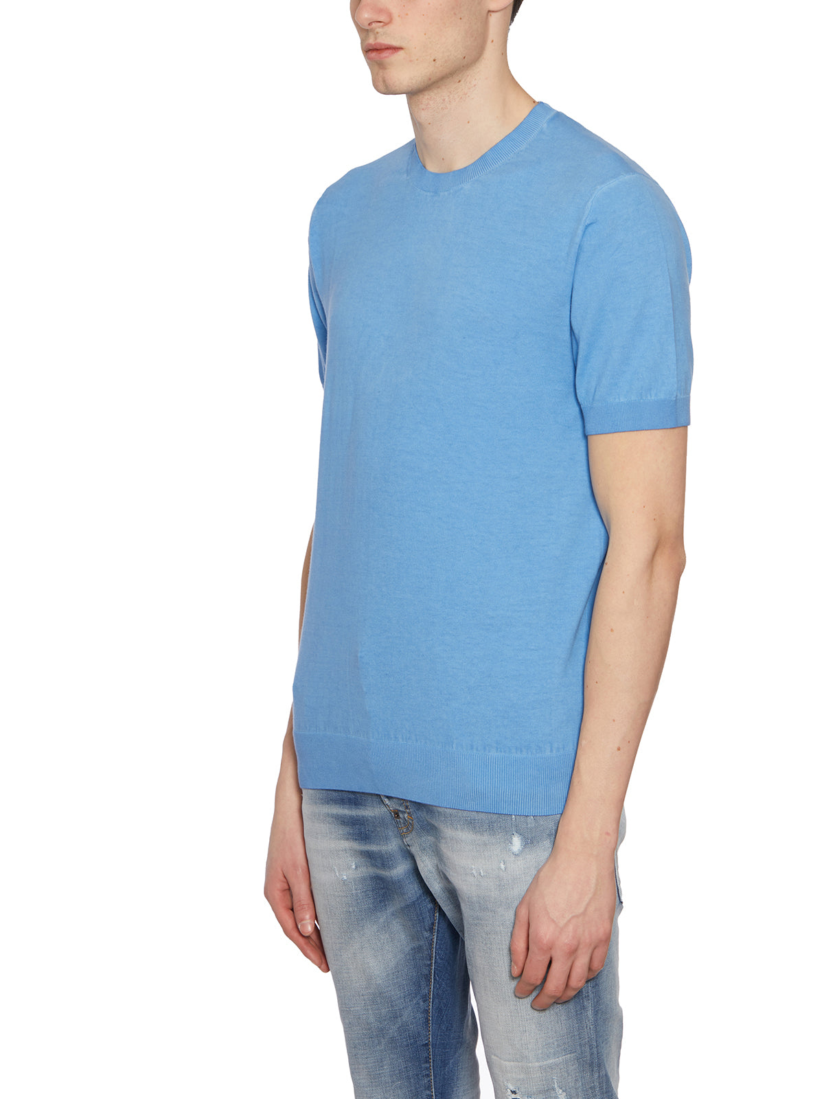 PAOLO PECORA Men's Crew Neck Cotton T-Shirt - Size M