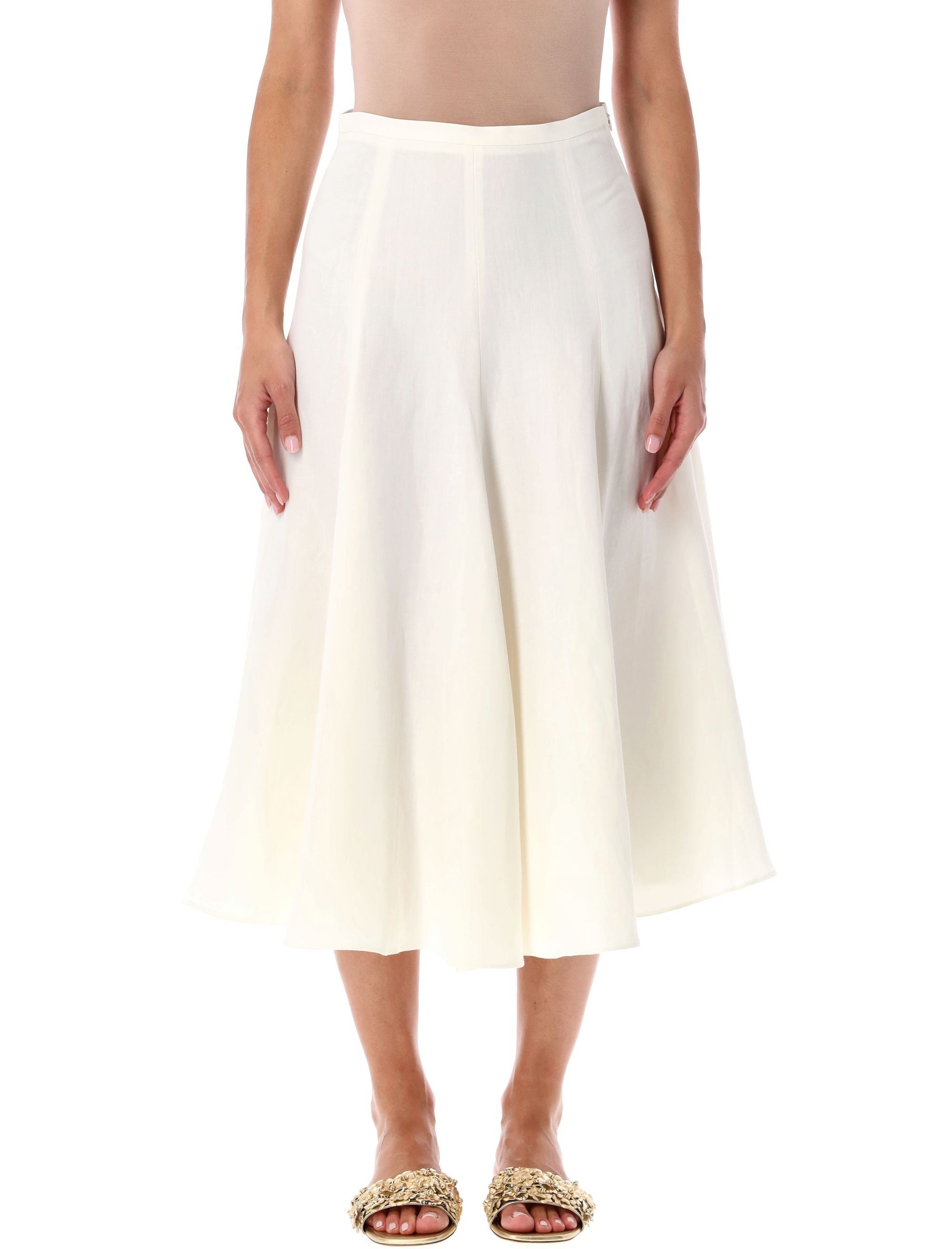 FABIANA FILIPPI Linen and Viscose Midi Skirt for Women