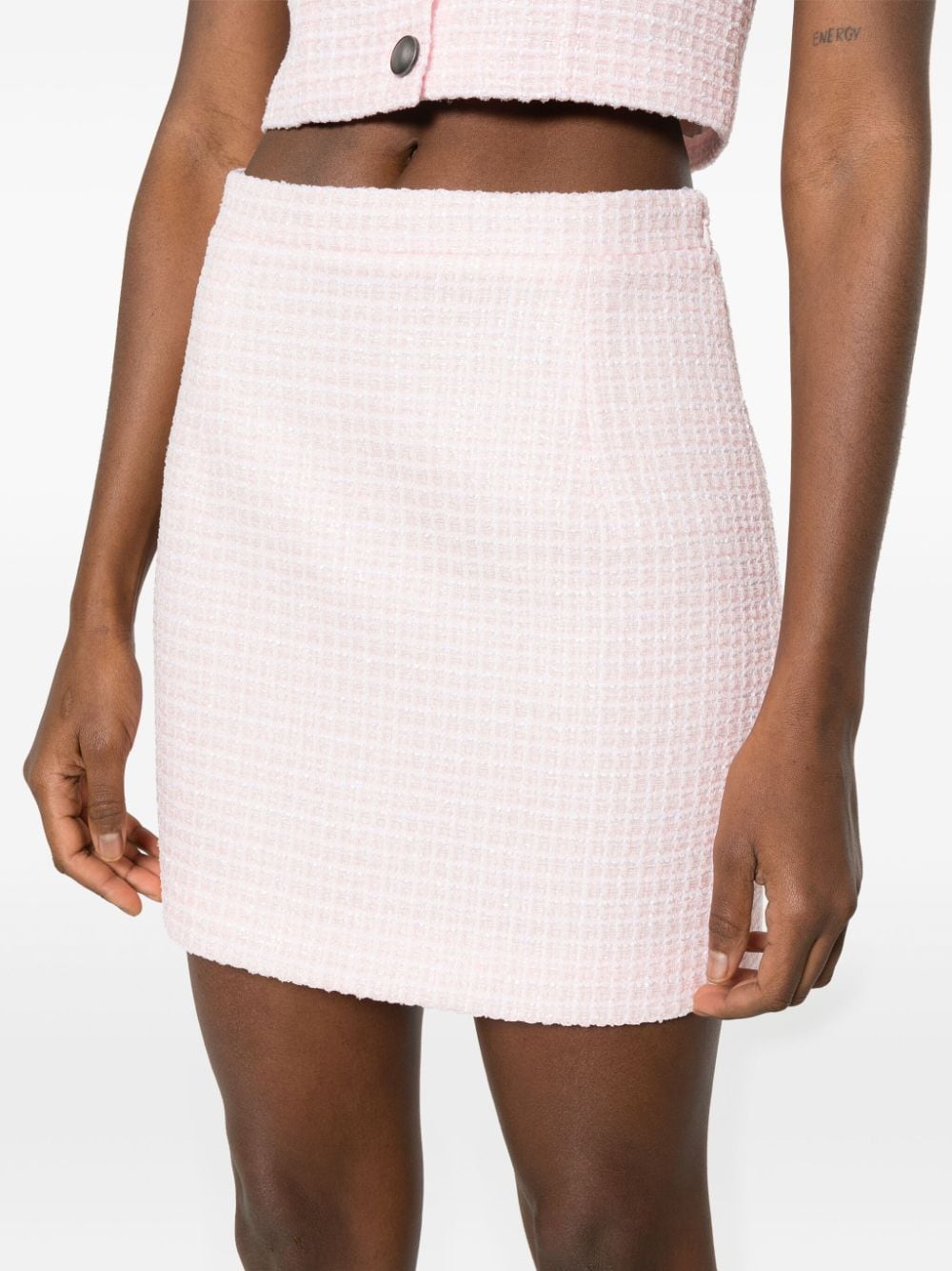 ALESSANDRA RICH High Waist Checkered Design Mini Skirt