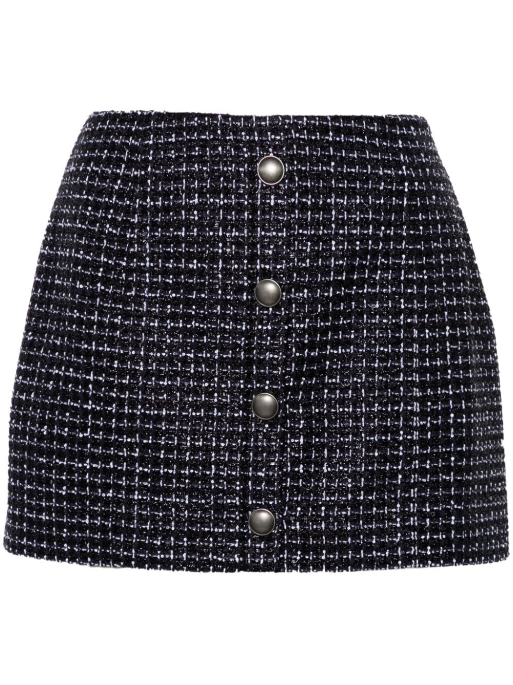 ALESSANDRA RICH Chic Checkered Design Tweed Mini Skirt
