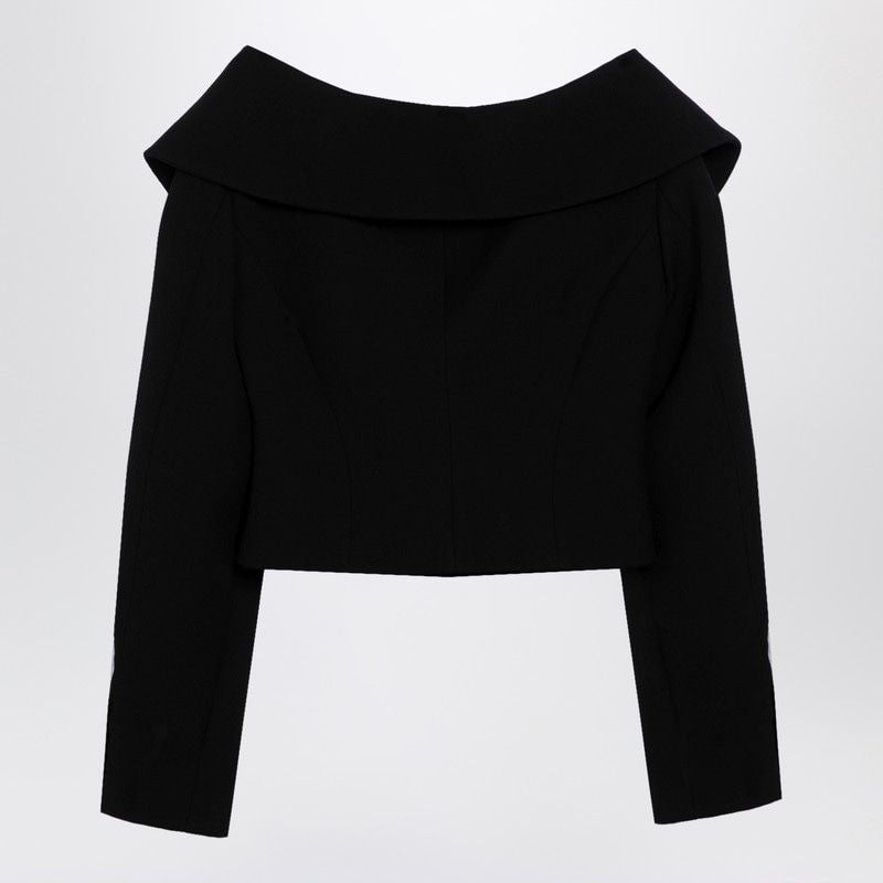 ALESSANDRA RICH Off Shoulder Mini Wool Jacket