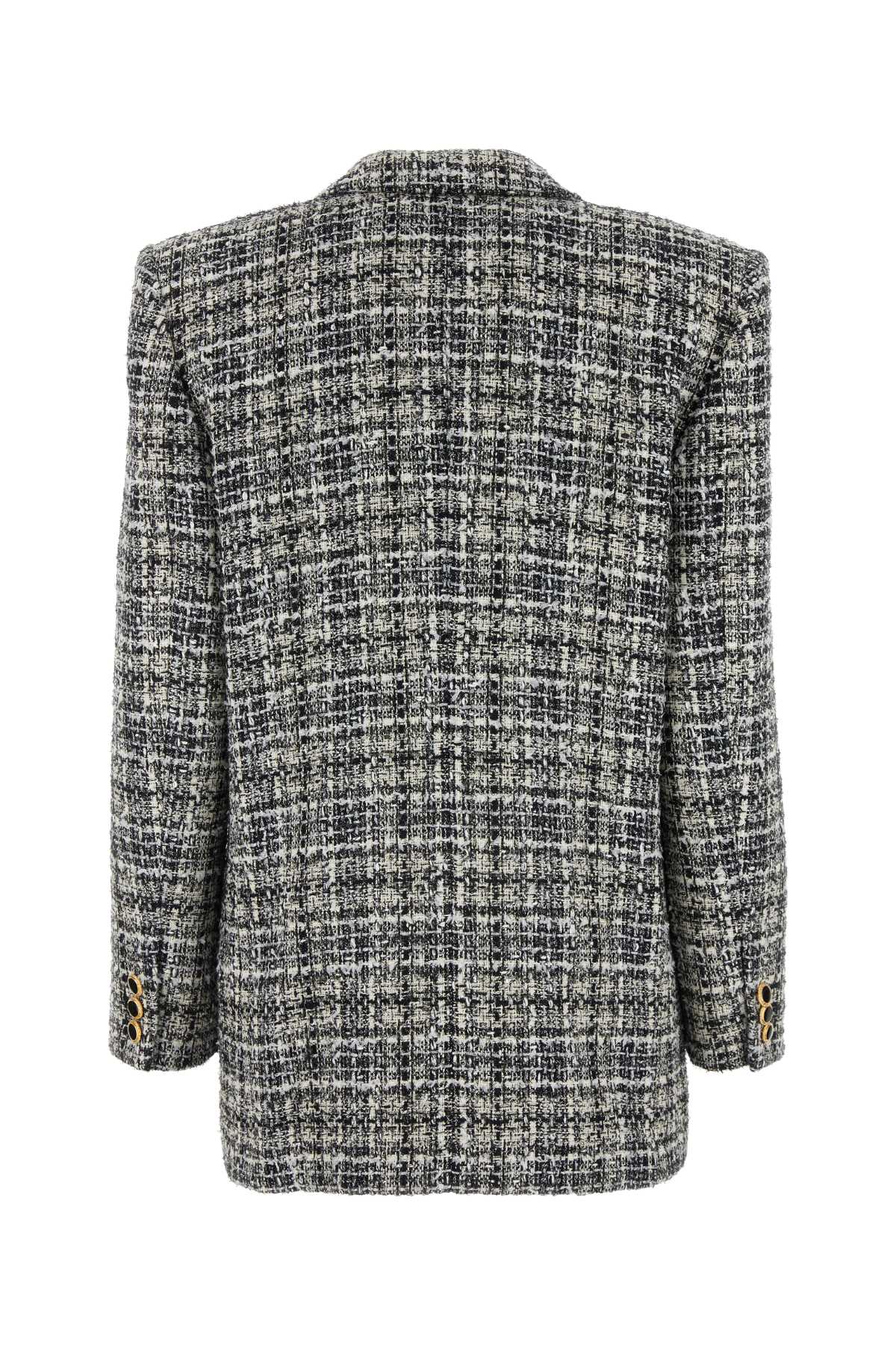 ALESSANDRA RICH Embroidered Tweed Oversize Blazer for Women