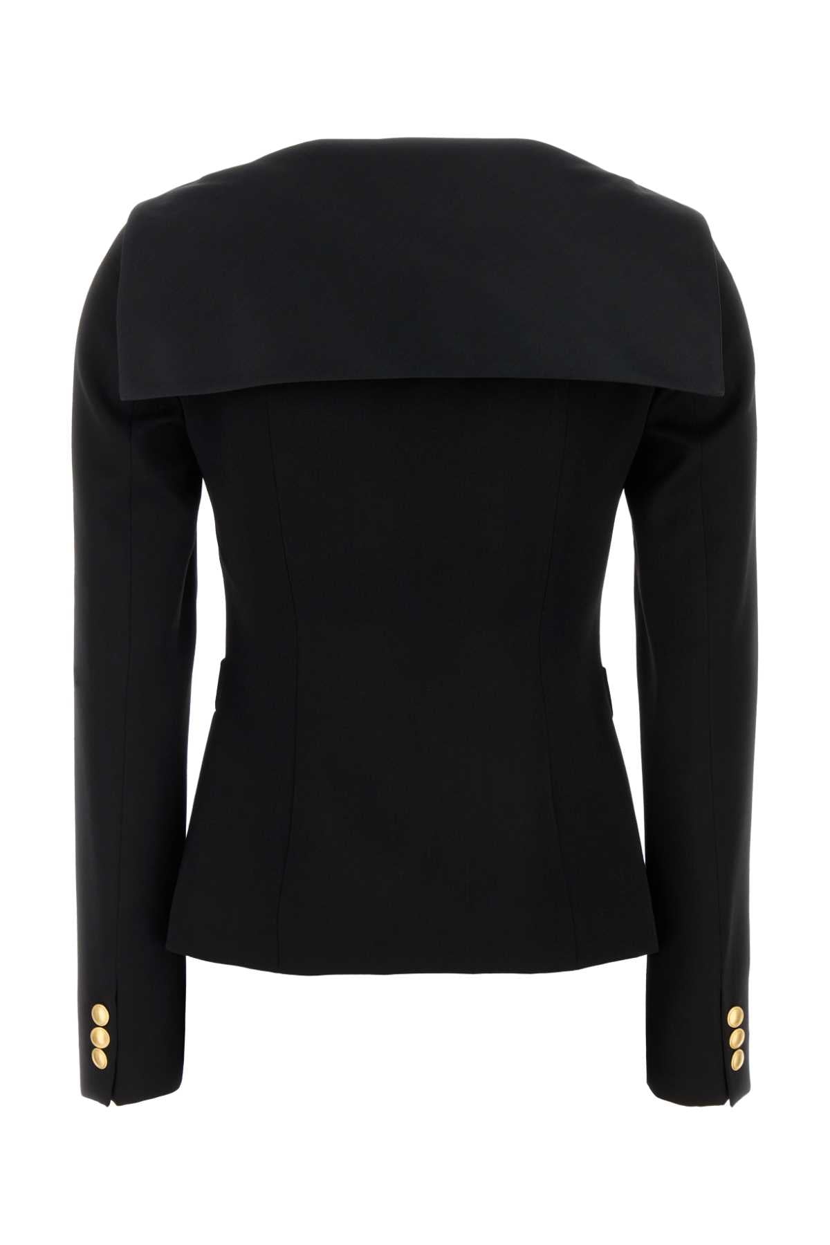 ALESSANDRA RICH Elegant Wool Blazer with Mikado Collar for Women