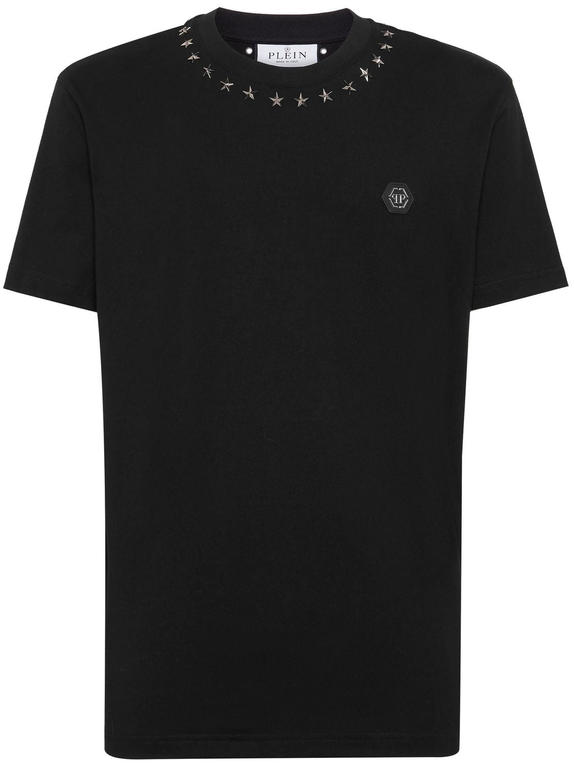 PHILIPP PLEIN Logo-Appliqué Cotton T-Shirt with Star Stud Detailing - Men