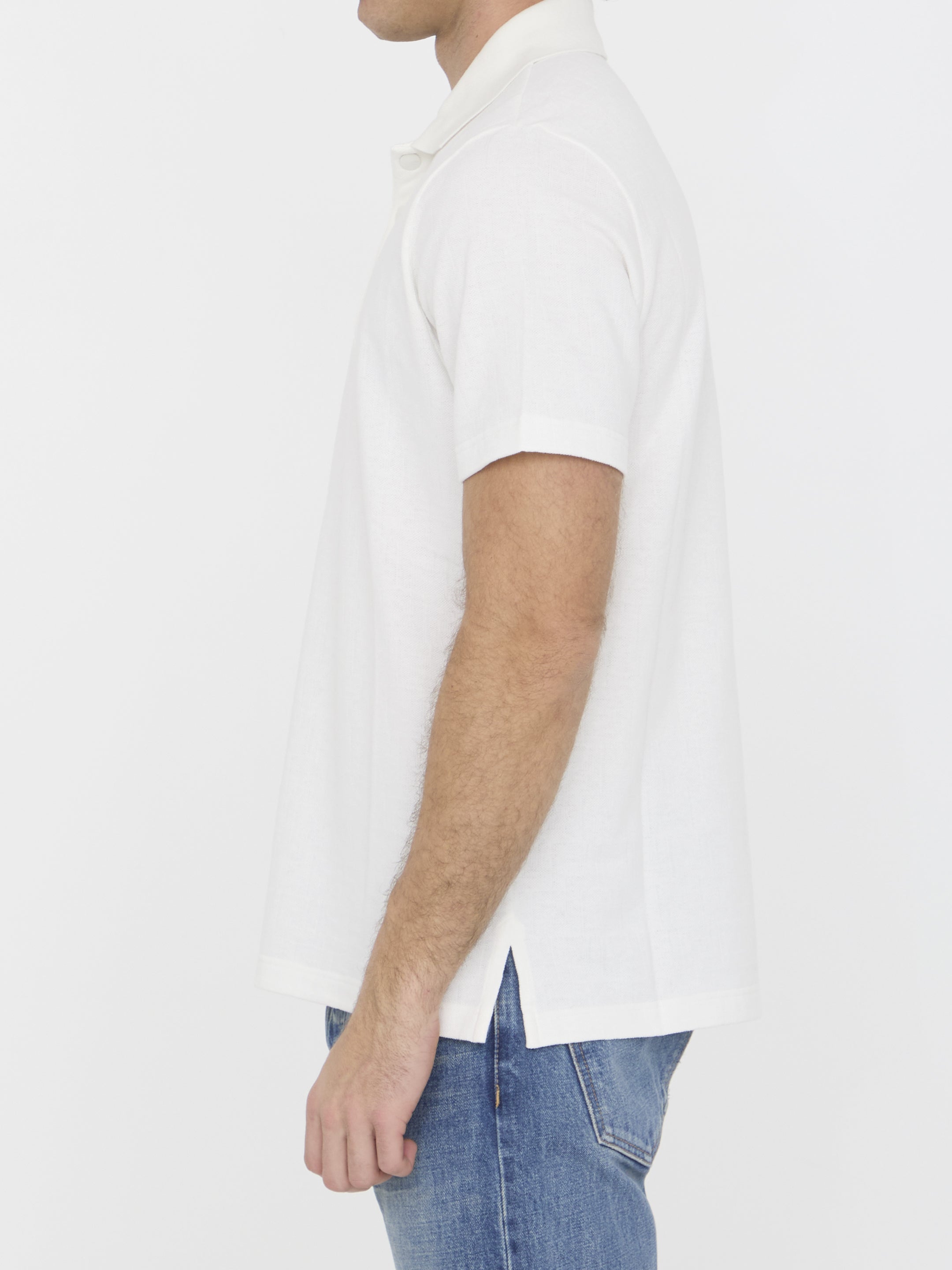 FENDI Cotton Polo Shirt with Iconic Pattern