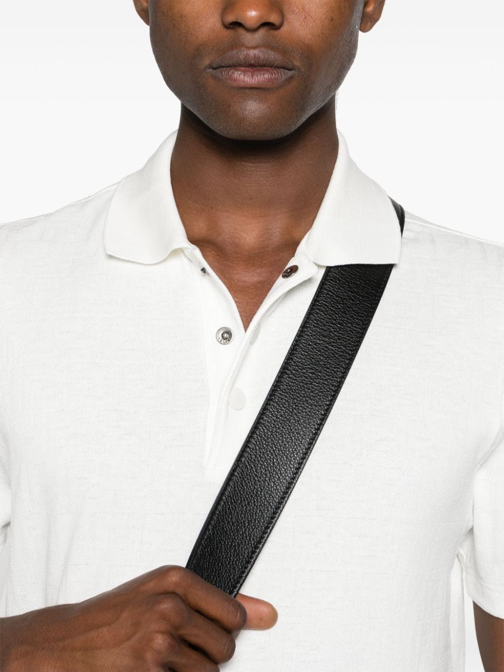 FENDI Men's Regular Fit Polo Shirt with FF Monogram - Size L