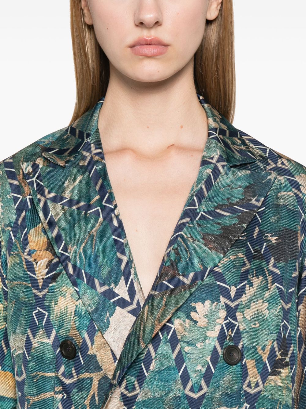 PIERRE LOUIS MASCIA Printed Silk Jacket - Women's FW24 Collection