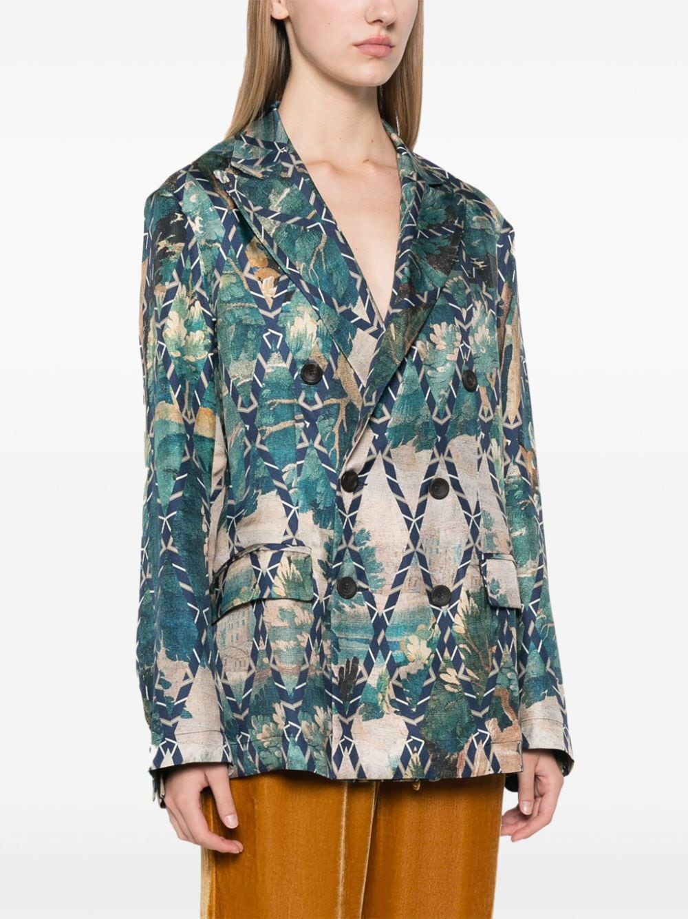 PIERRE LOUIS MASCIA Printed Silk Jacket - Women's FW24 Collection