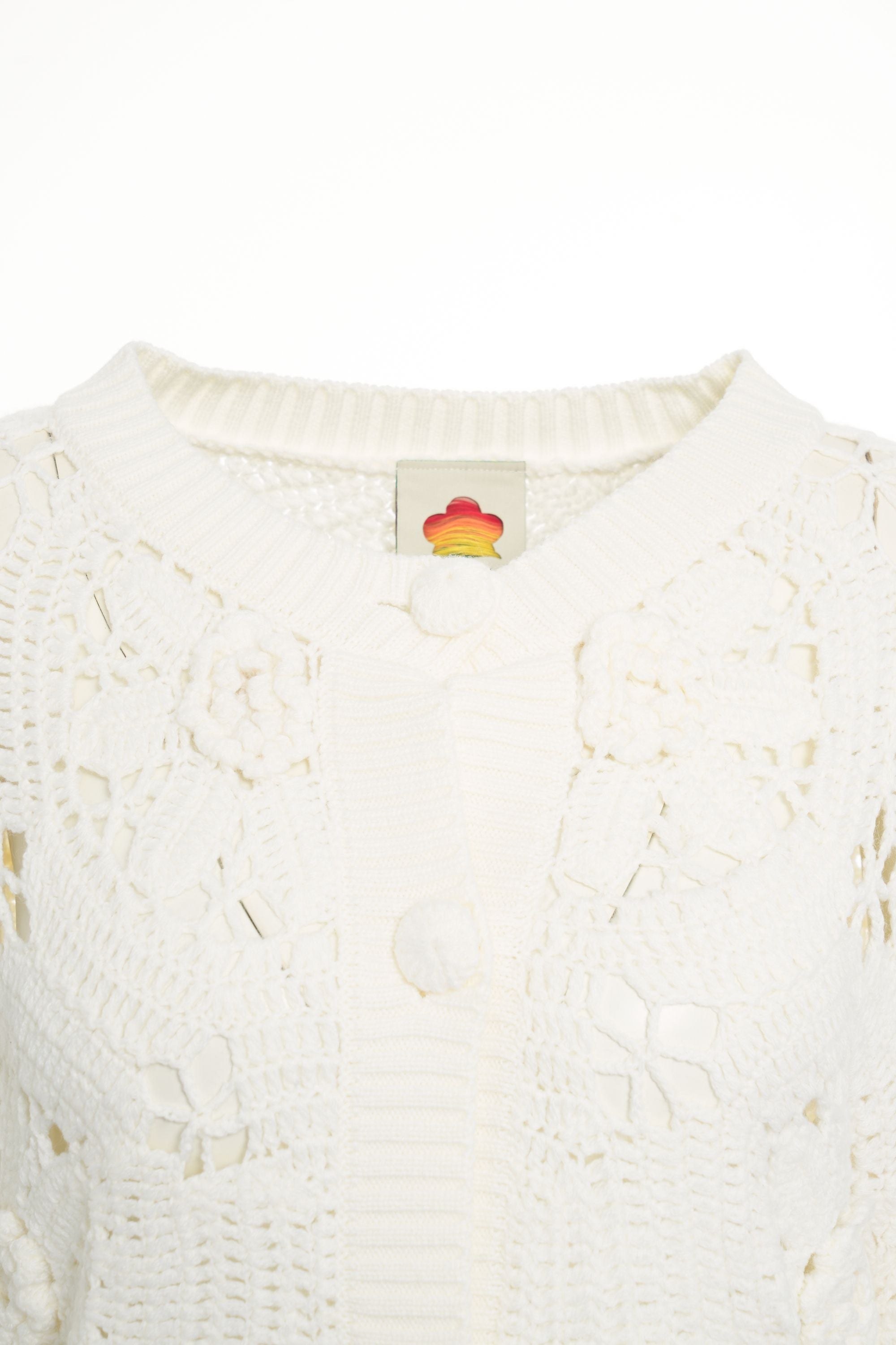 FARM RIO Elegant Openwork Cardigan for Women