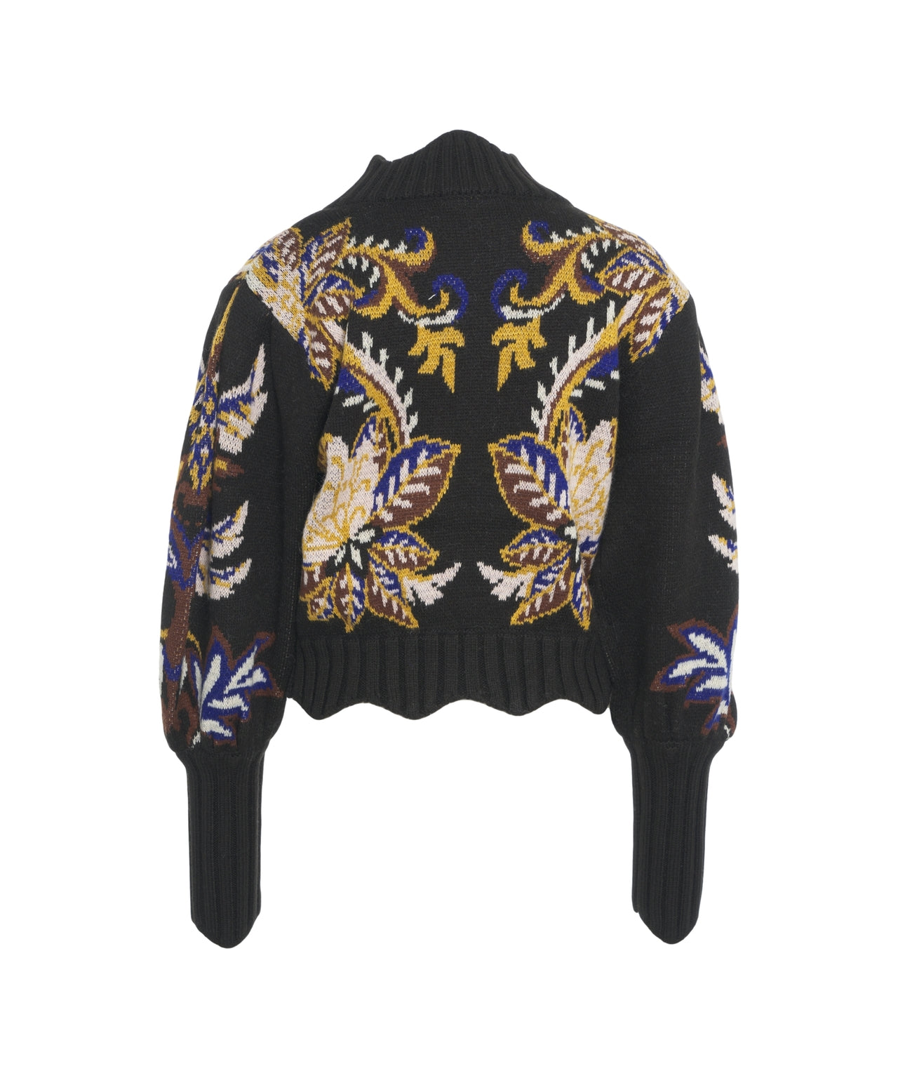 FARM RIO Floral Pullover Sweater with Ruffled Collar - Women’s Fashion