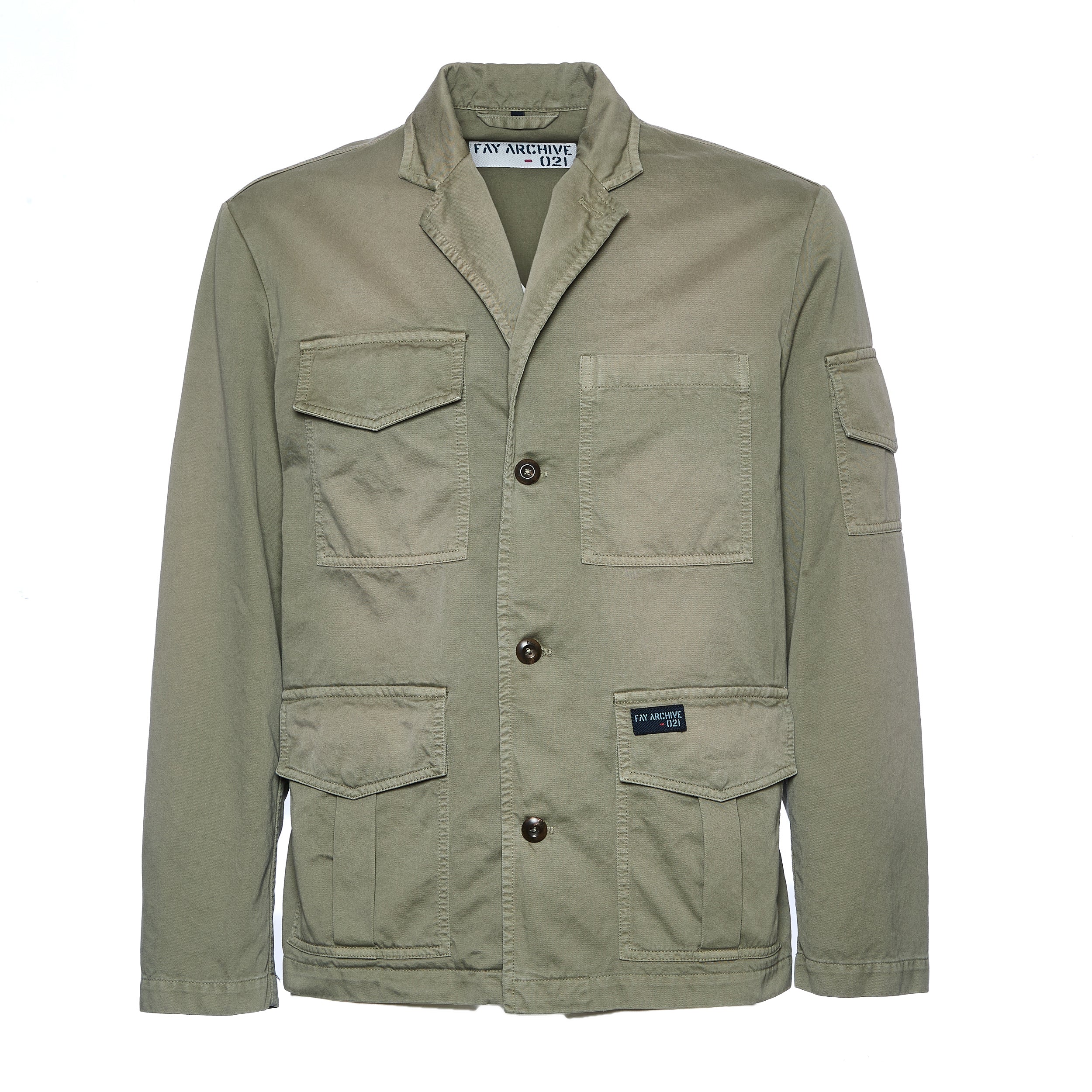 FAY Men's Regular Fit Work Jacket with Patch Pocket