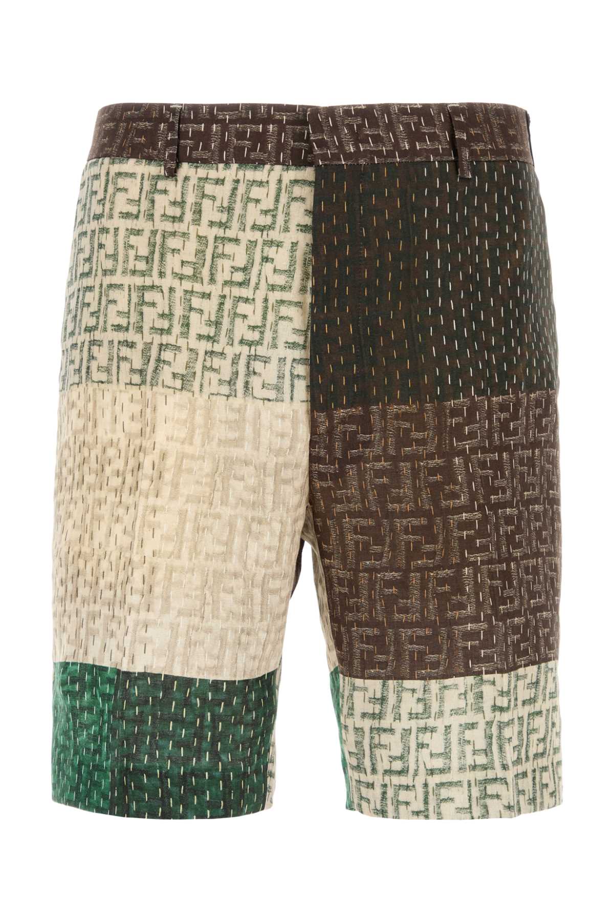 FENDI Linen Bermuda Shorts with Elastic Waist - Size 48