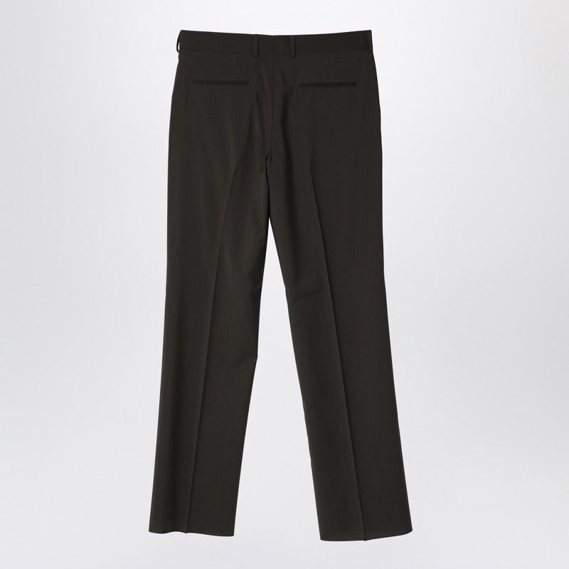 FENDI Men's Wool Trousers with Front Zip and Hook Fastening