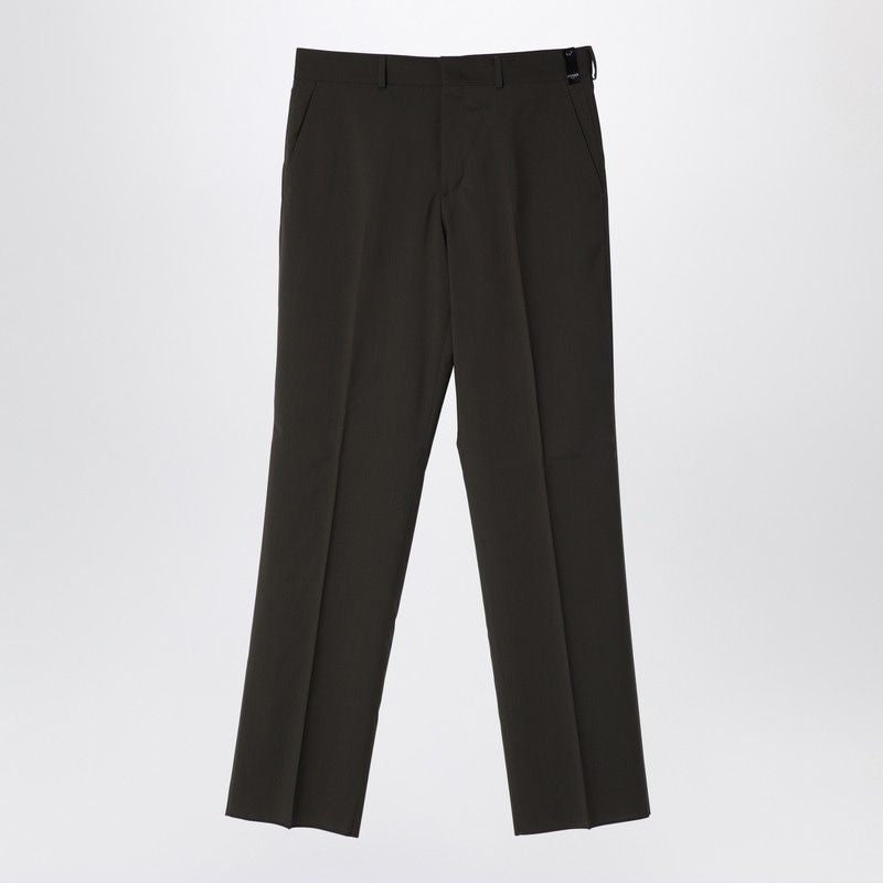 FENDI Men's Wool Trousers with Front Zip and Hook Fastening