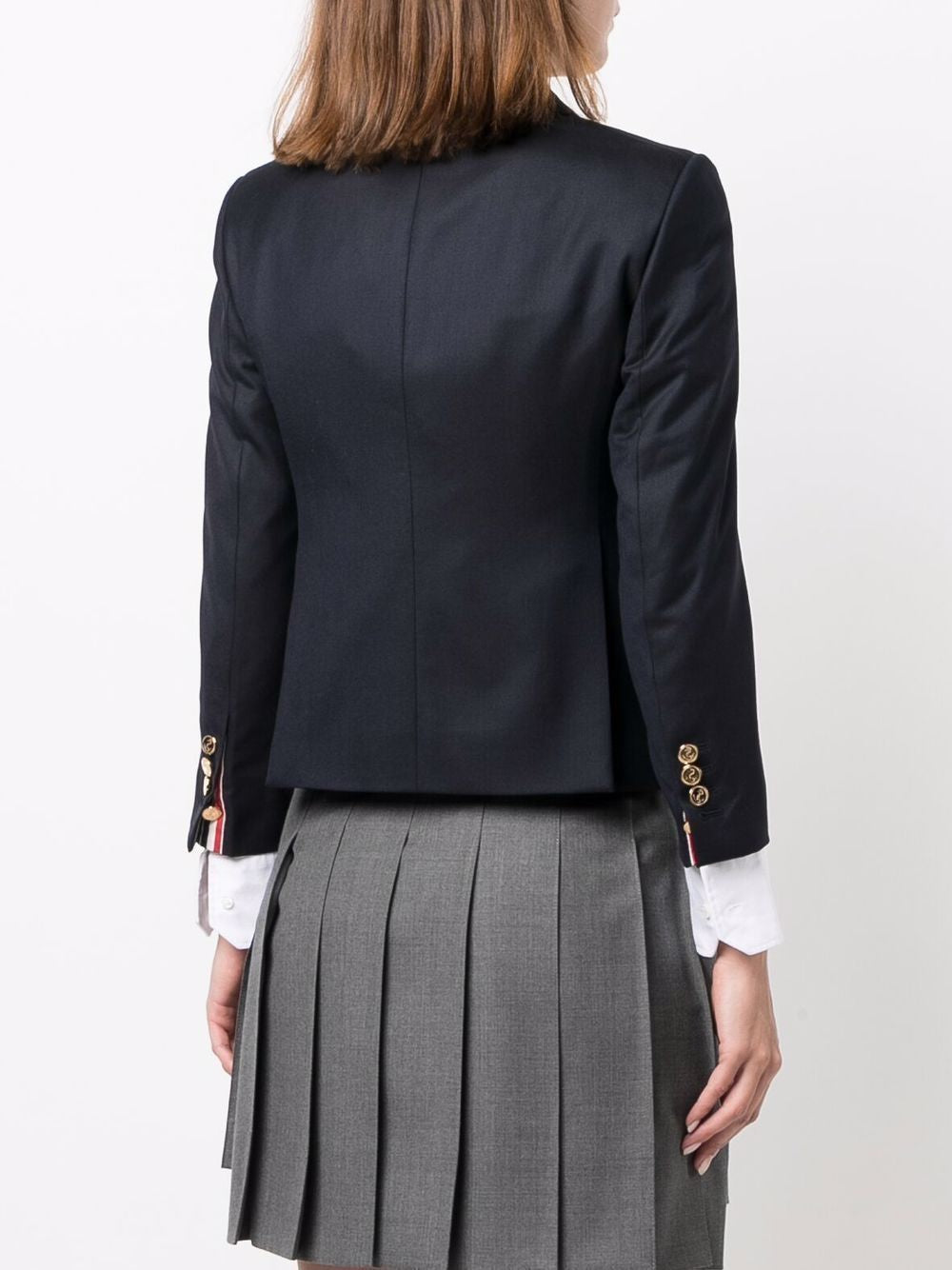 THOM BROWNE Cropped Single Breasted Mini Blazer for Women