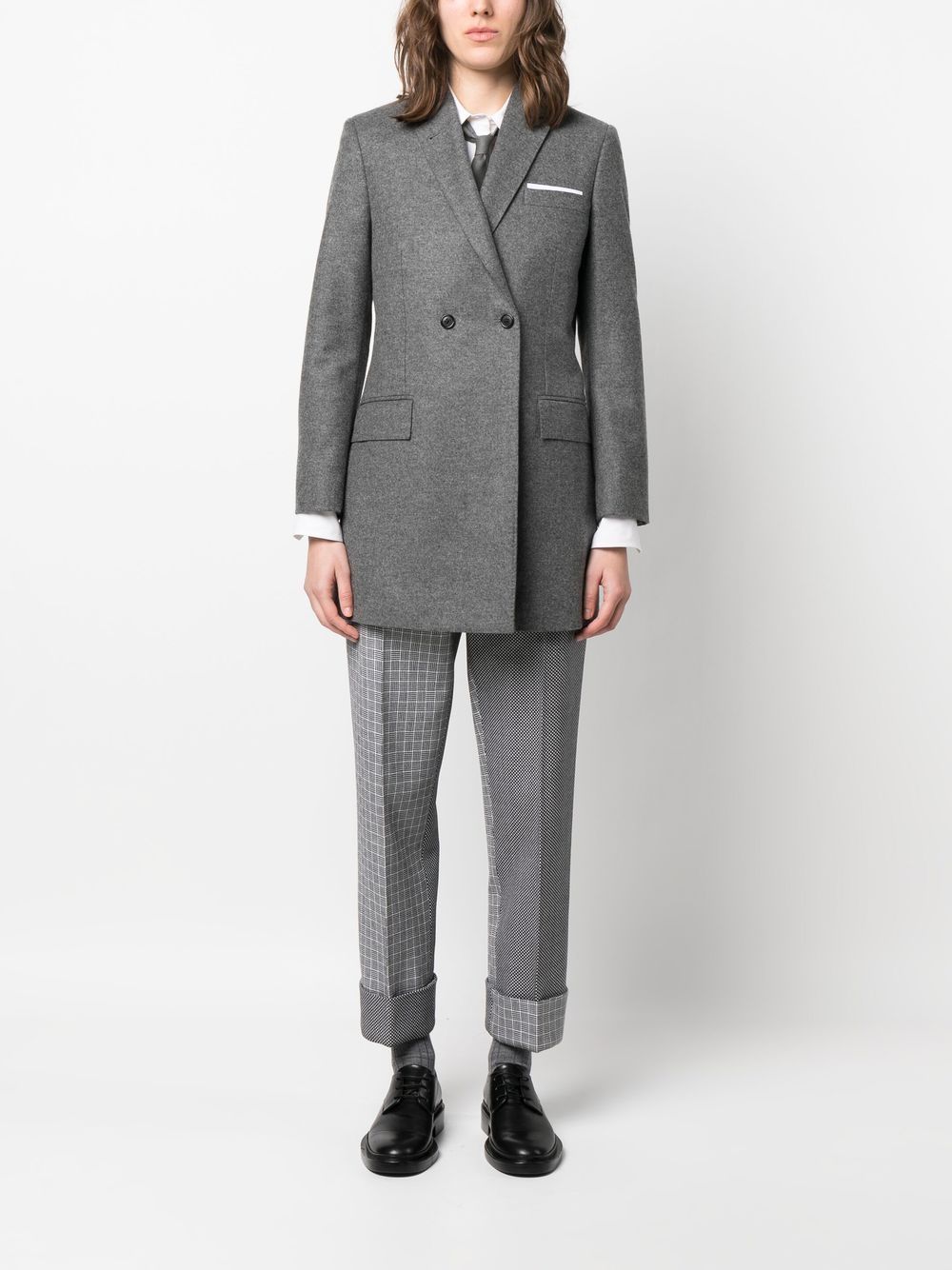 THOM BROWNE Elongated Long Sleeve Double Breasted Sportcoat - Women's