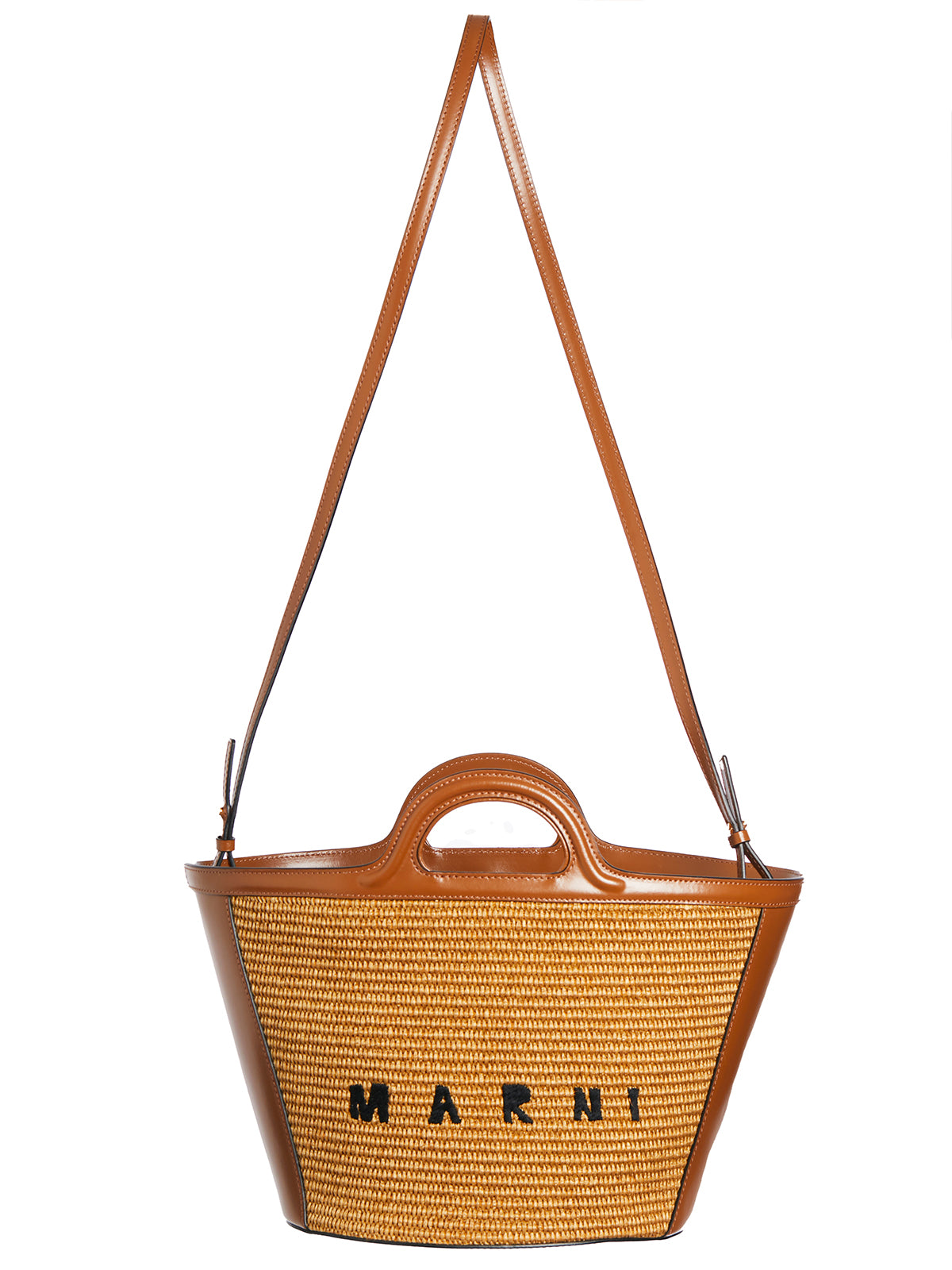 MARNI Tropicalia Micro Leather and Raffia Handbag