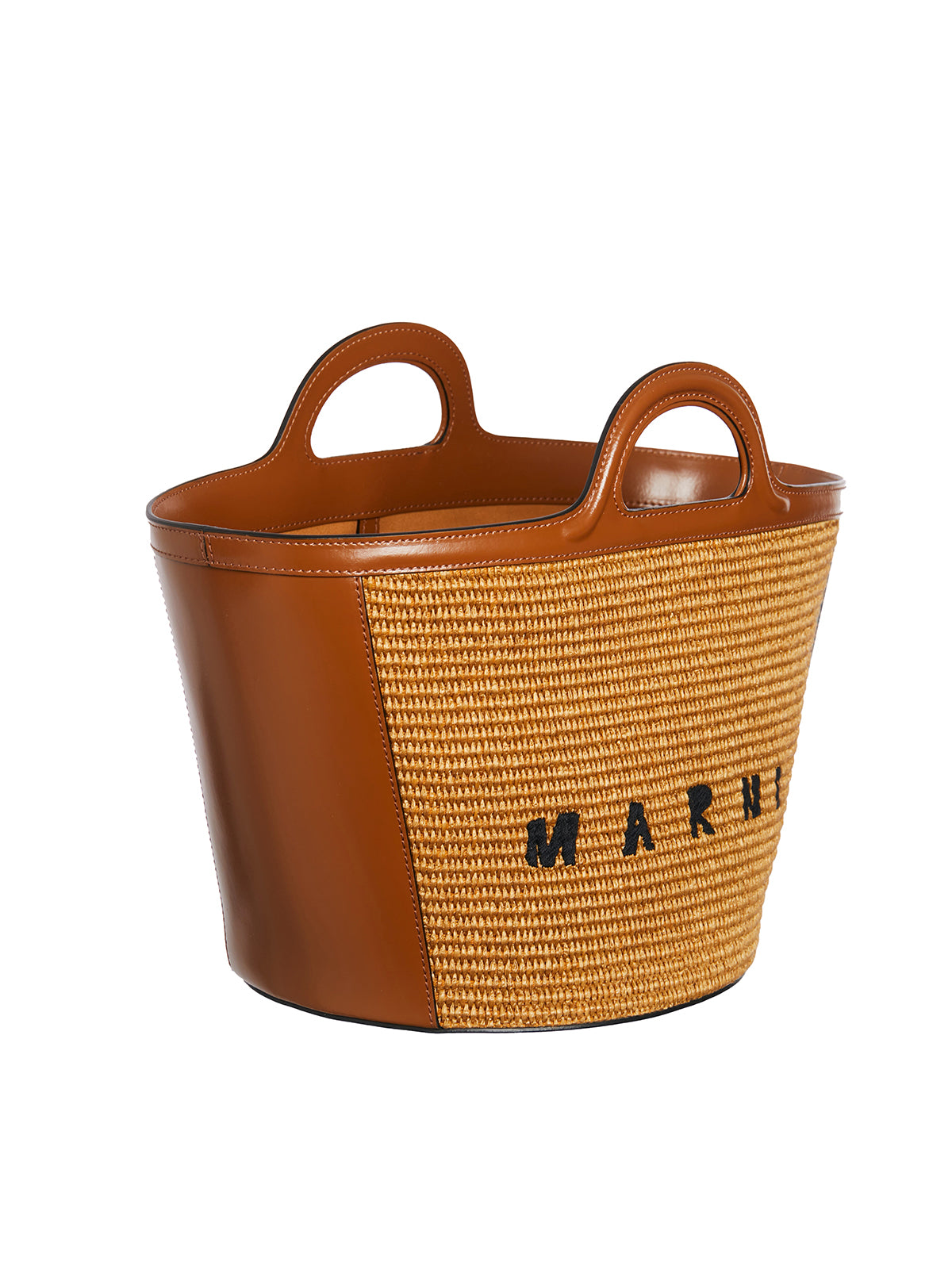 MARNI Tropicalia Micro Leather and Raffia Handbag