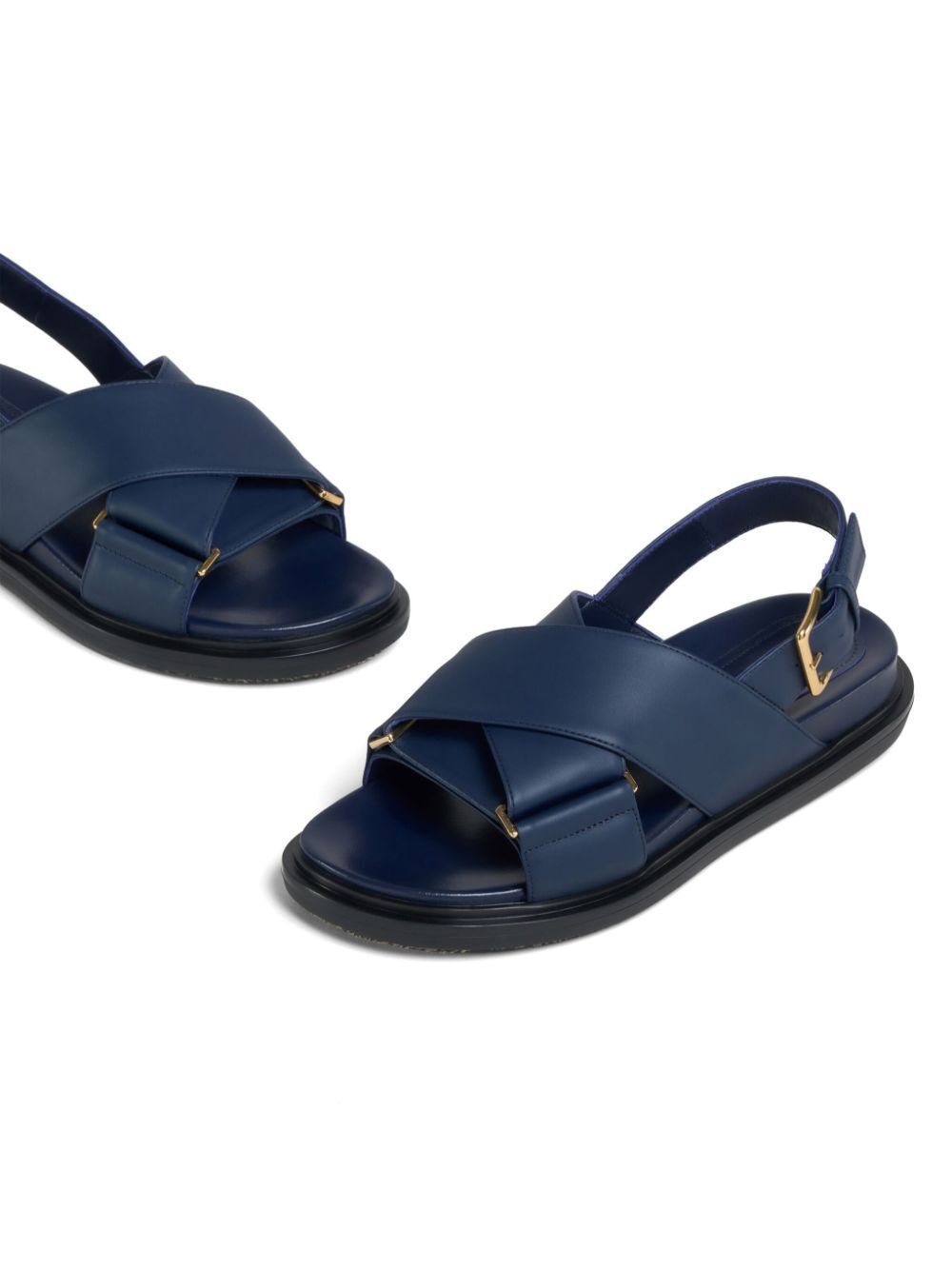 MARNI Leather Crisscross Fussbett Sandal
