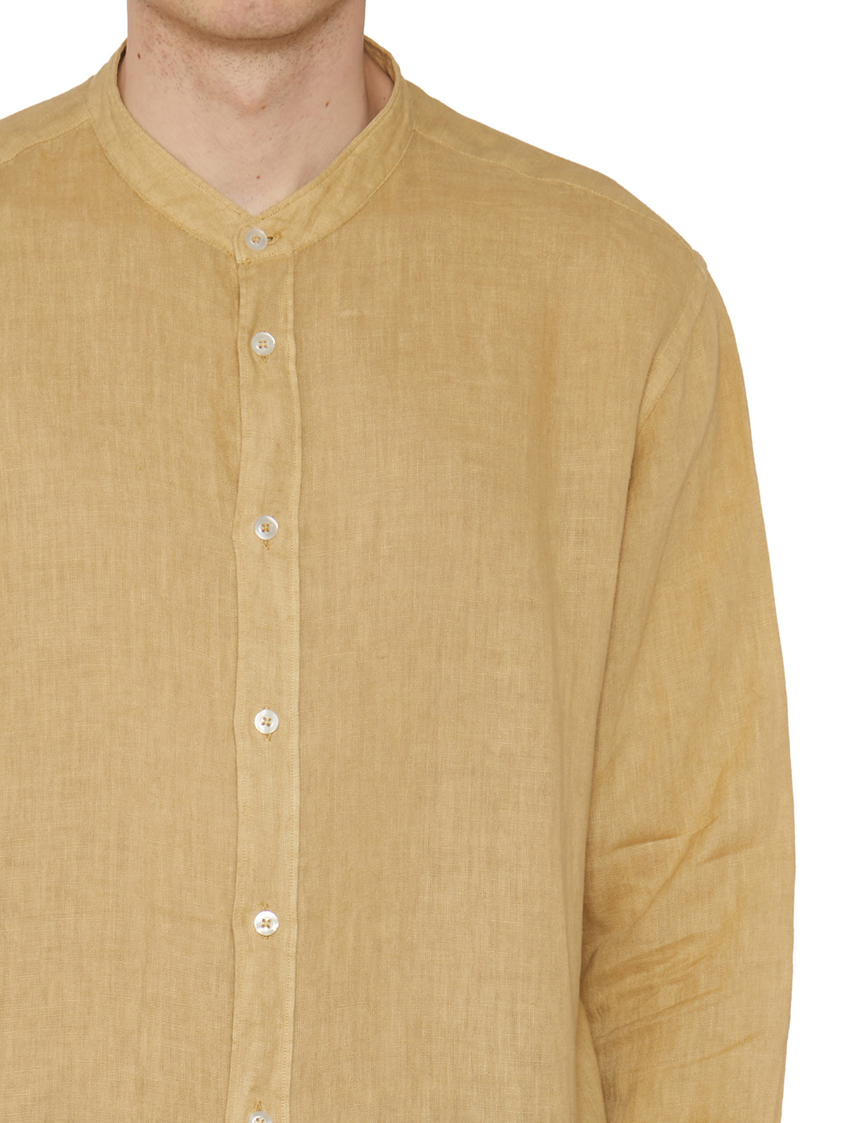 DANIELE ALESSANDRINI Men's Linen Button-Front Shirt - Size 40