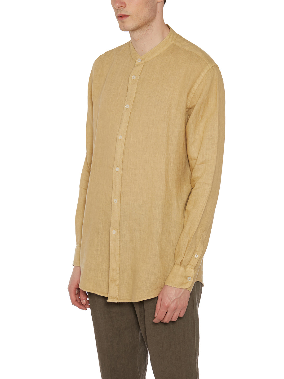 DANIELE ALESSANDRINI Men's Linen Button-Front Shirt - Size 40