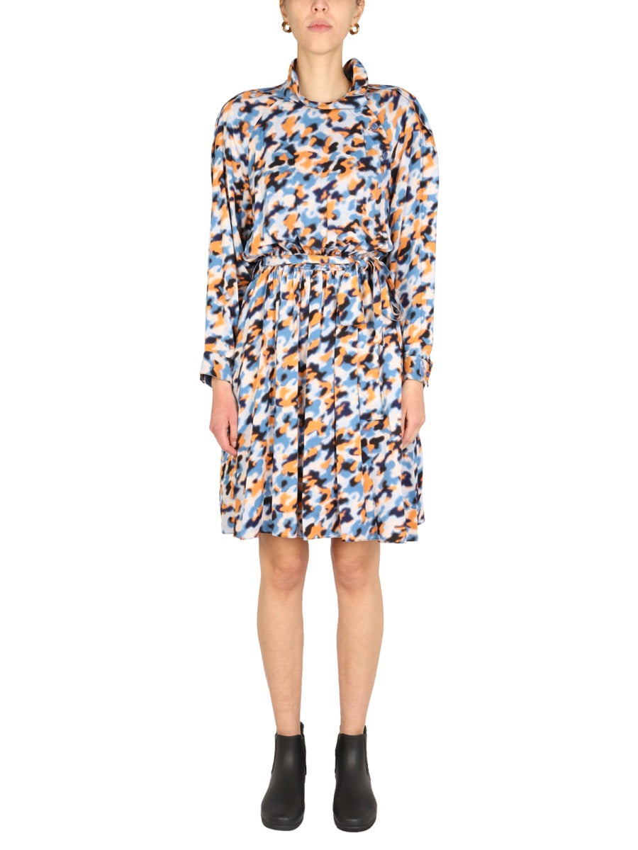 KENZO Mini High Neck Blurred Floral Dress