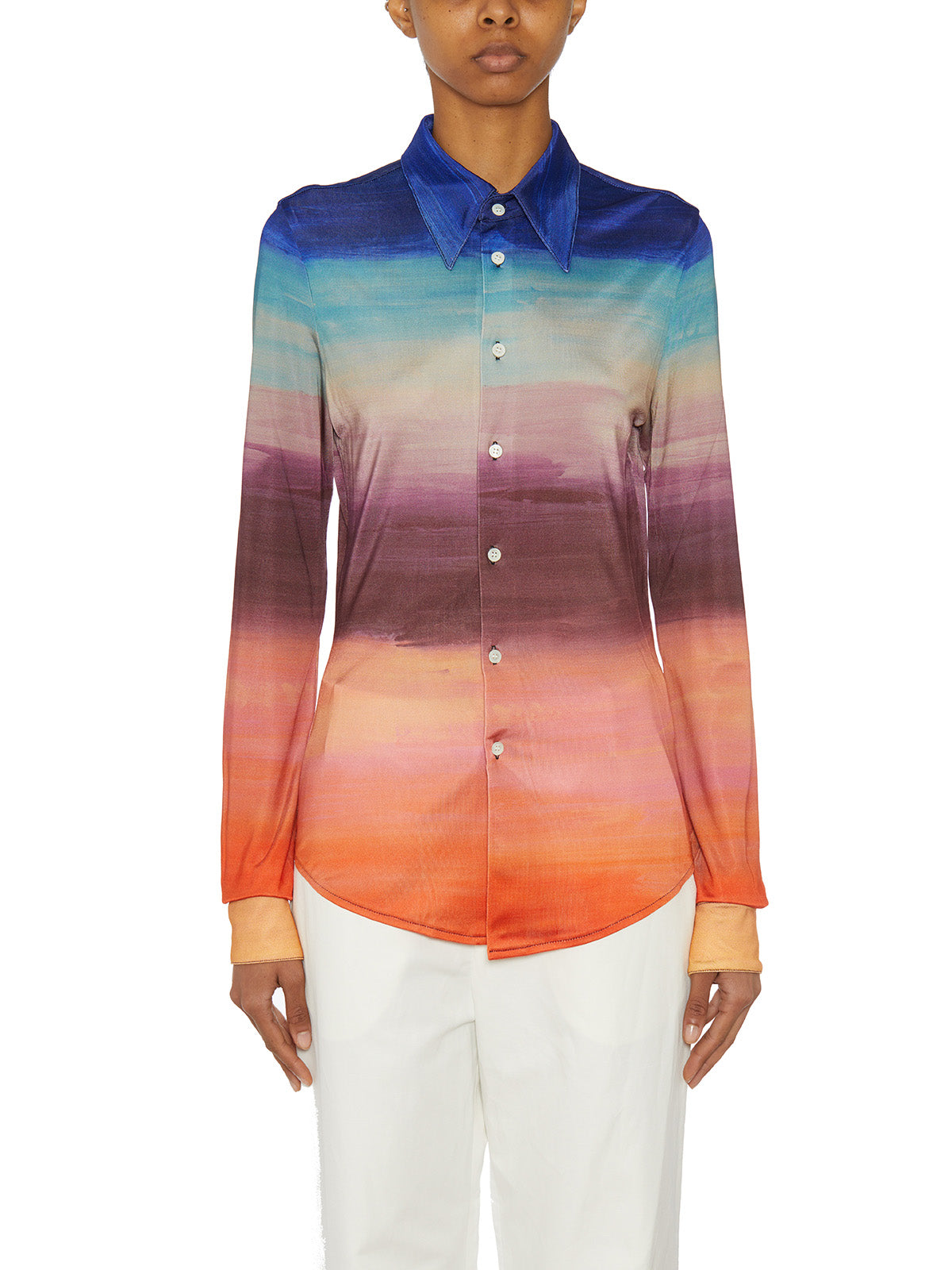 MARNI Classic Button Closure Shirt with Artistic Print - Size 40