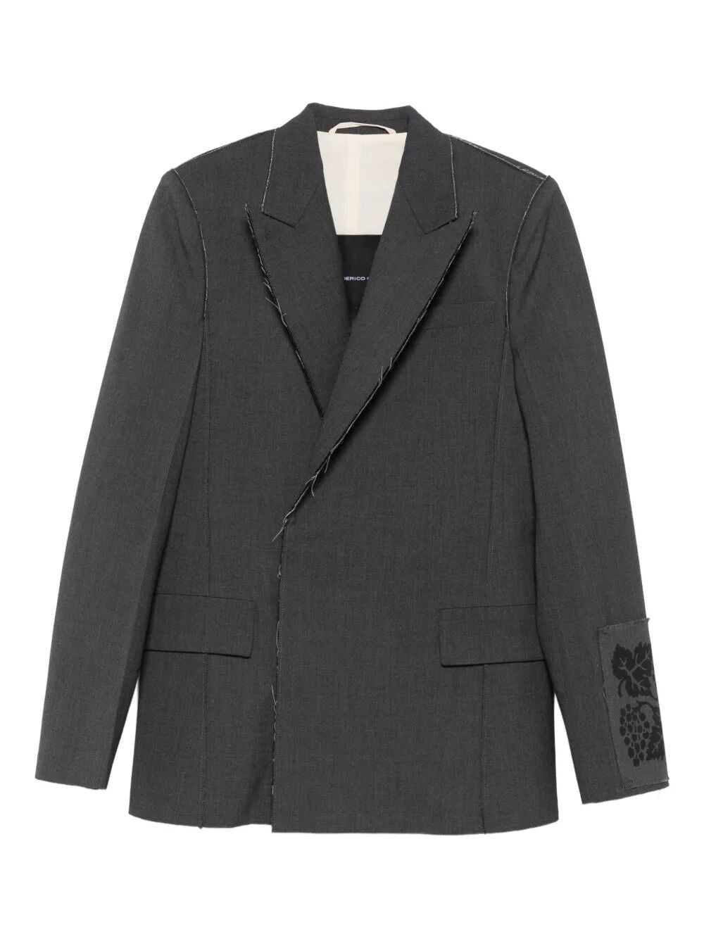 FEDERICO CINA Raw Cut Double-Breasted Jacket