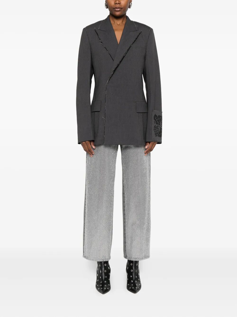 FEDERICO CINA Raw Cut Double-Breasted Jacket