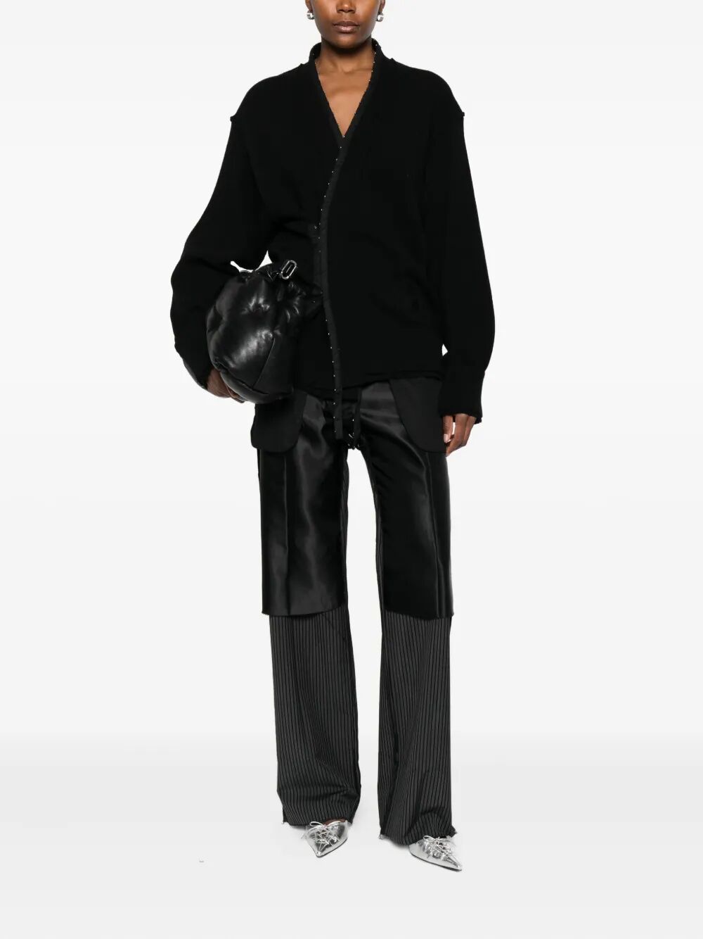 FEDERICO CINA Distressed Corset Cardigan for Women