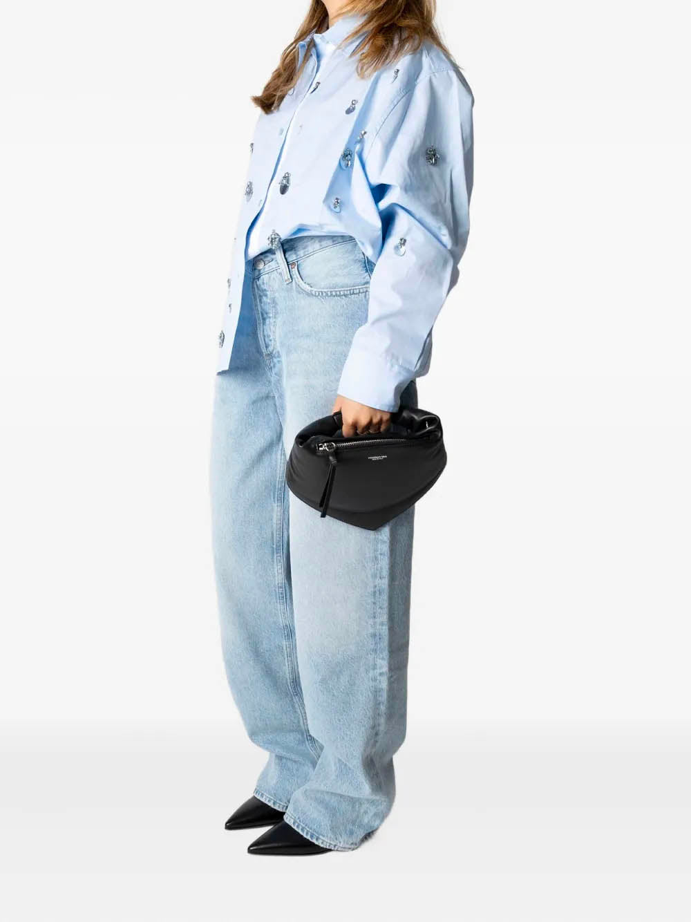 FEDERICO CINA Mini Lambskin Handbag with Reinforced Handle