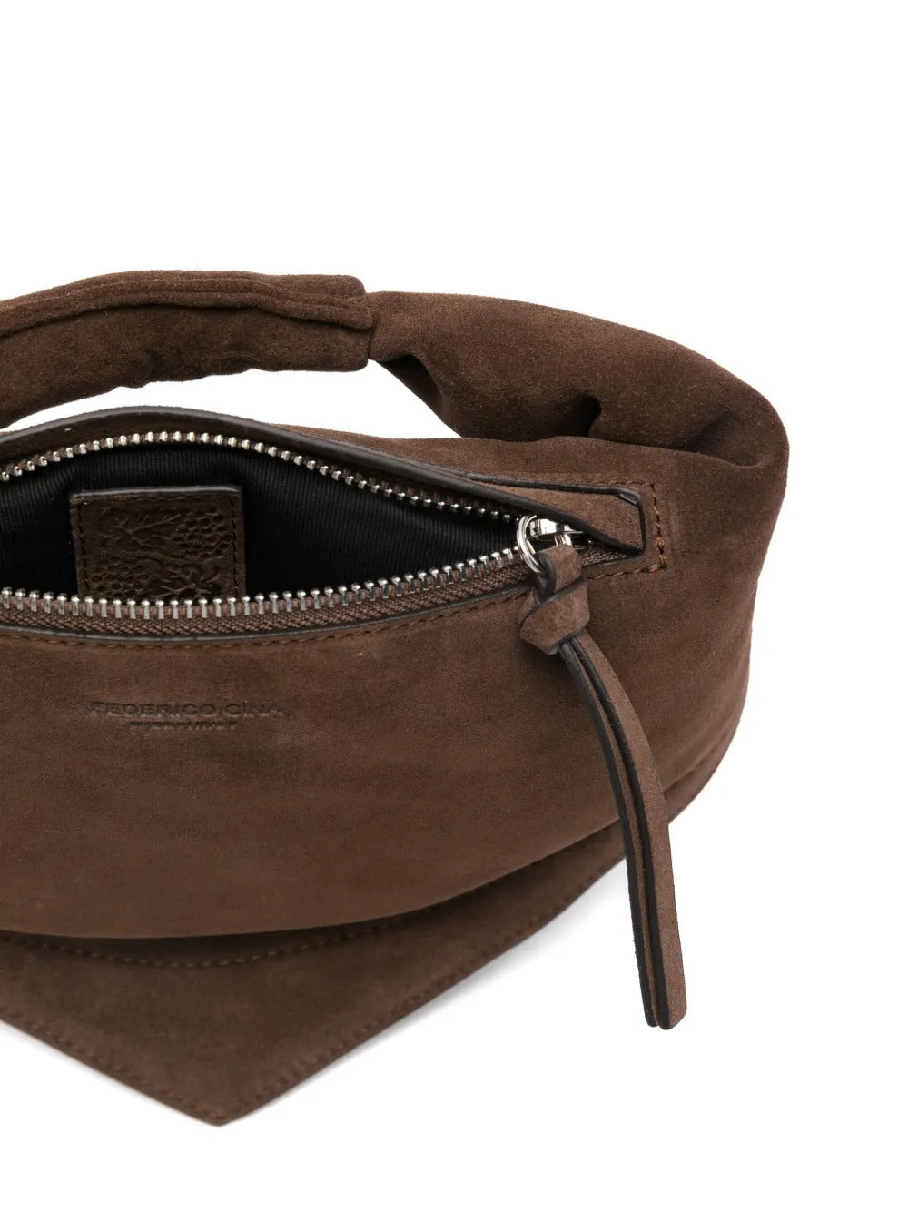 FEDERICO CINA Mini Suede Handbag with Reinforced Handle