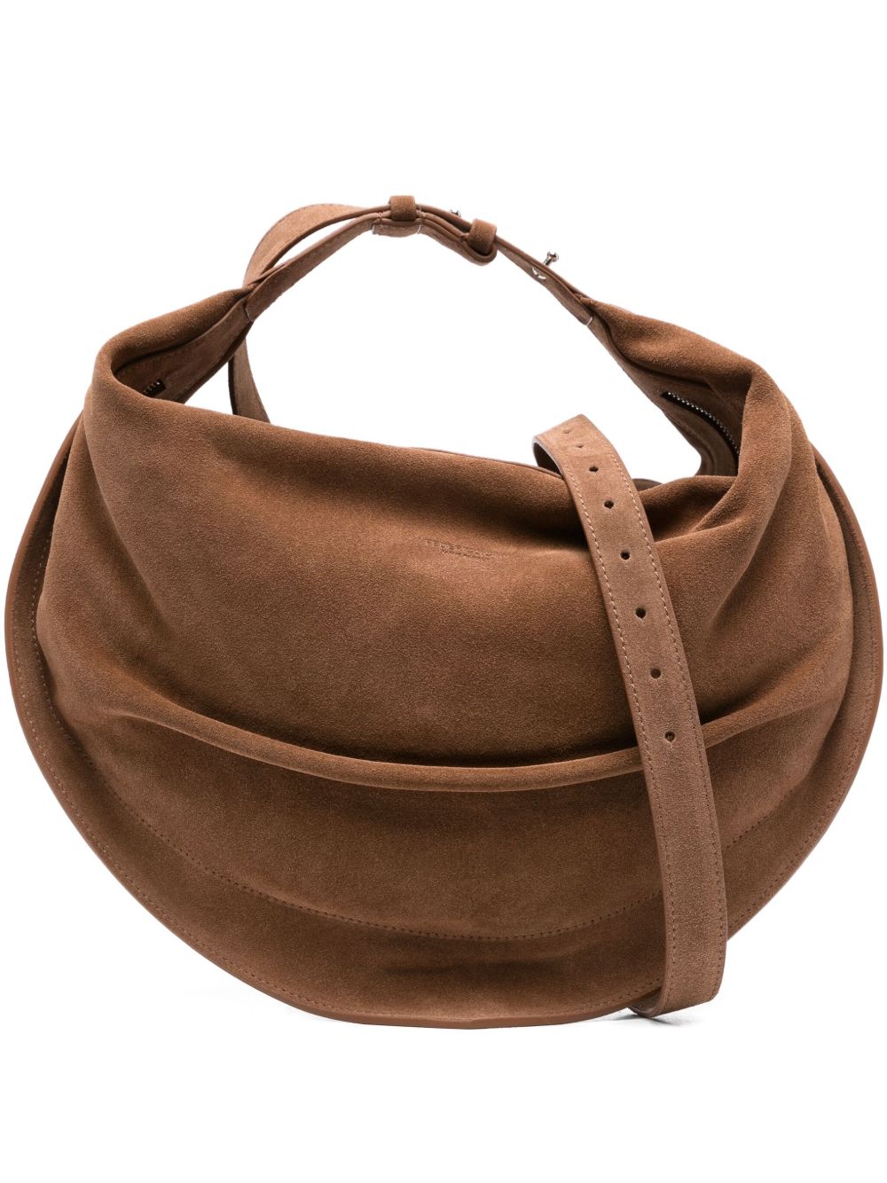FEDERICO CINA Suede Tortellino Handbag - Dimensions: 40 x 22 x 12