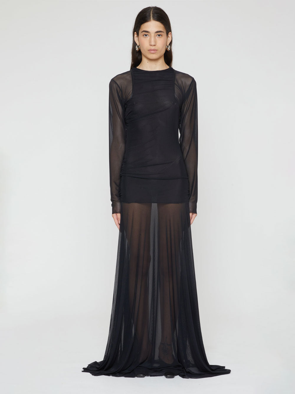 FEDERICO CINA Sheer Layered Long Dress