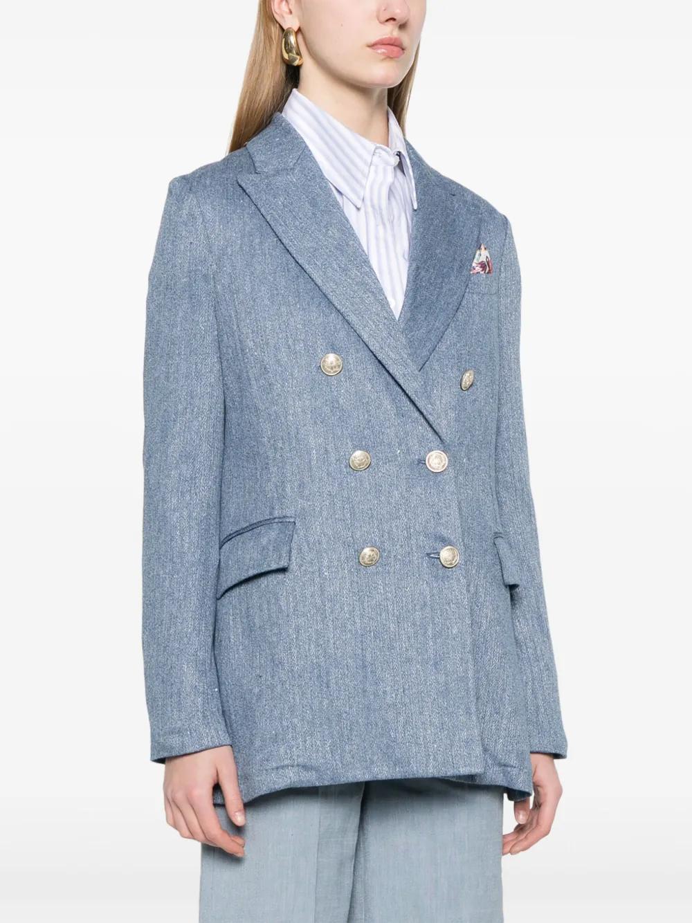 CIRCOLO 1901 Double-Breasted Linen & Cotton Jacket