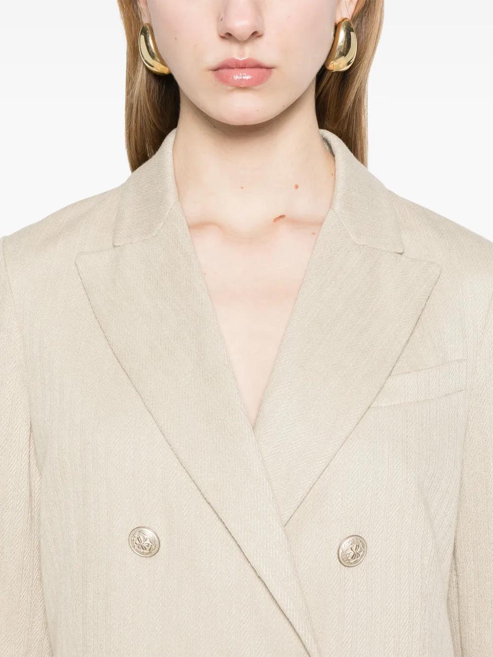 CIRCOLO 1901 Linen and Cotton Double-Breasted Jacket for Women