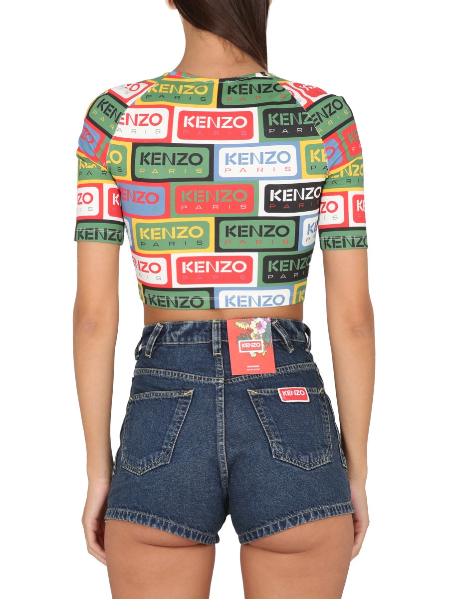 KENZO Mini Labels Square Neck Top