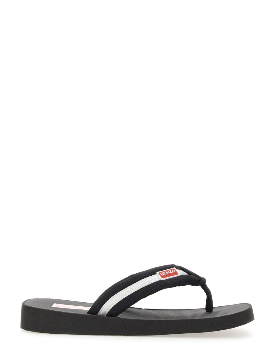 KENZO Slide Sandal with Logo - 3 cm Sole