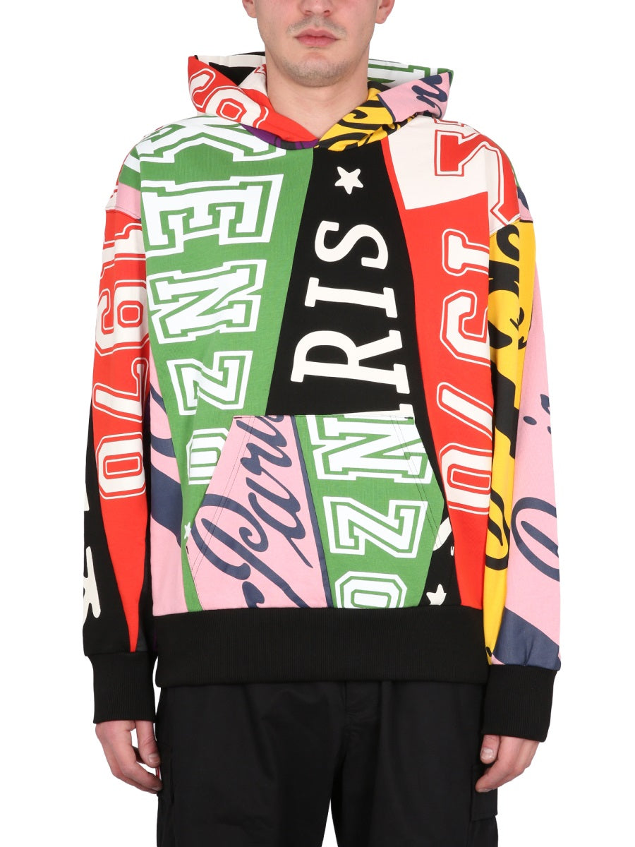 KENZO Men's Flag Hoodie with Pouch Handbag