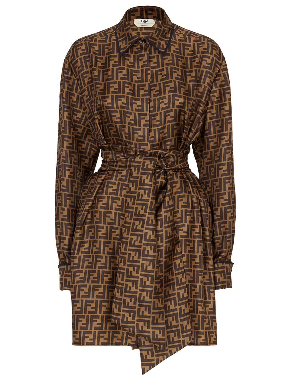 FENDI FF Mini Dress with Classic Collar - Size 40