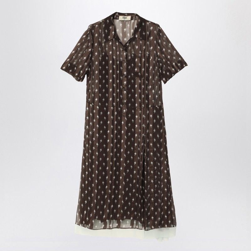 FENDI Chiffon Chemisier Mini Dress