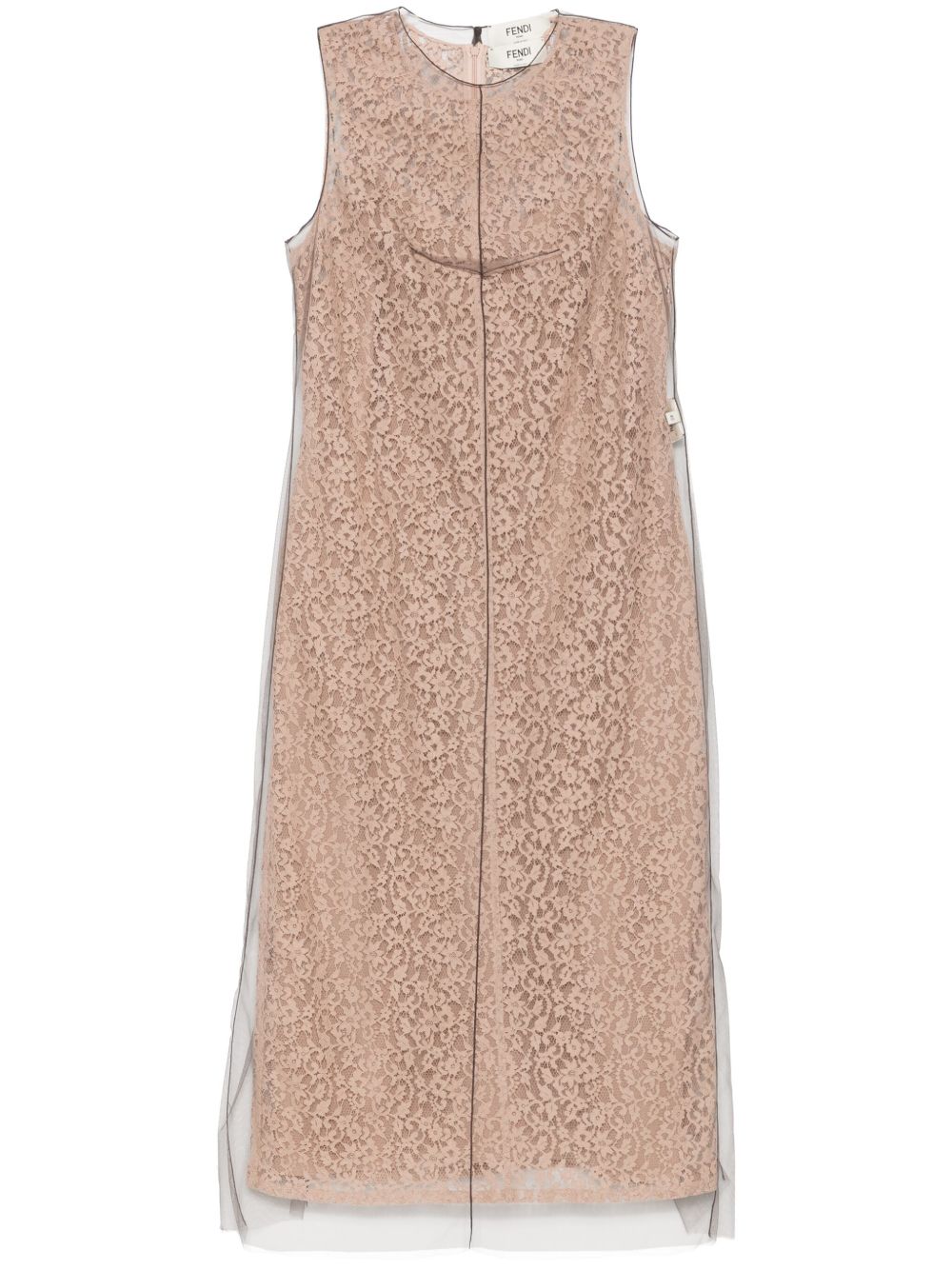 FENDI Concealed Hook and Zip Fastening Midi Dress