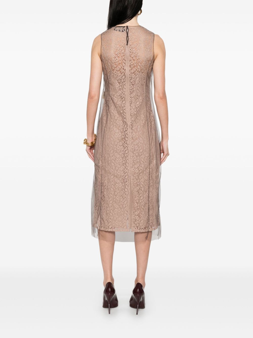 FENDI Concealed Hook and Zip Fastening Midi Dress